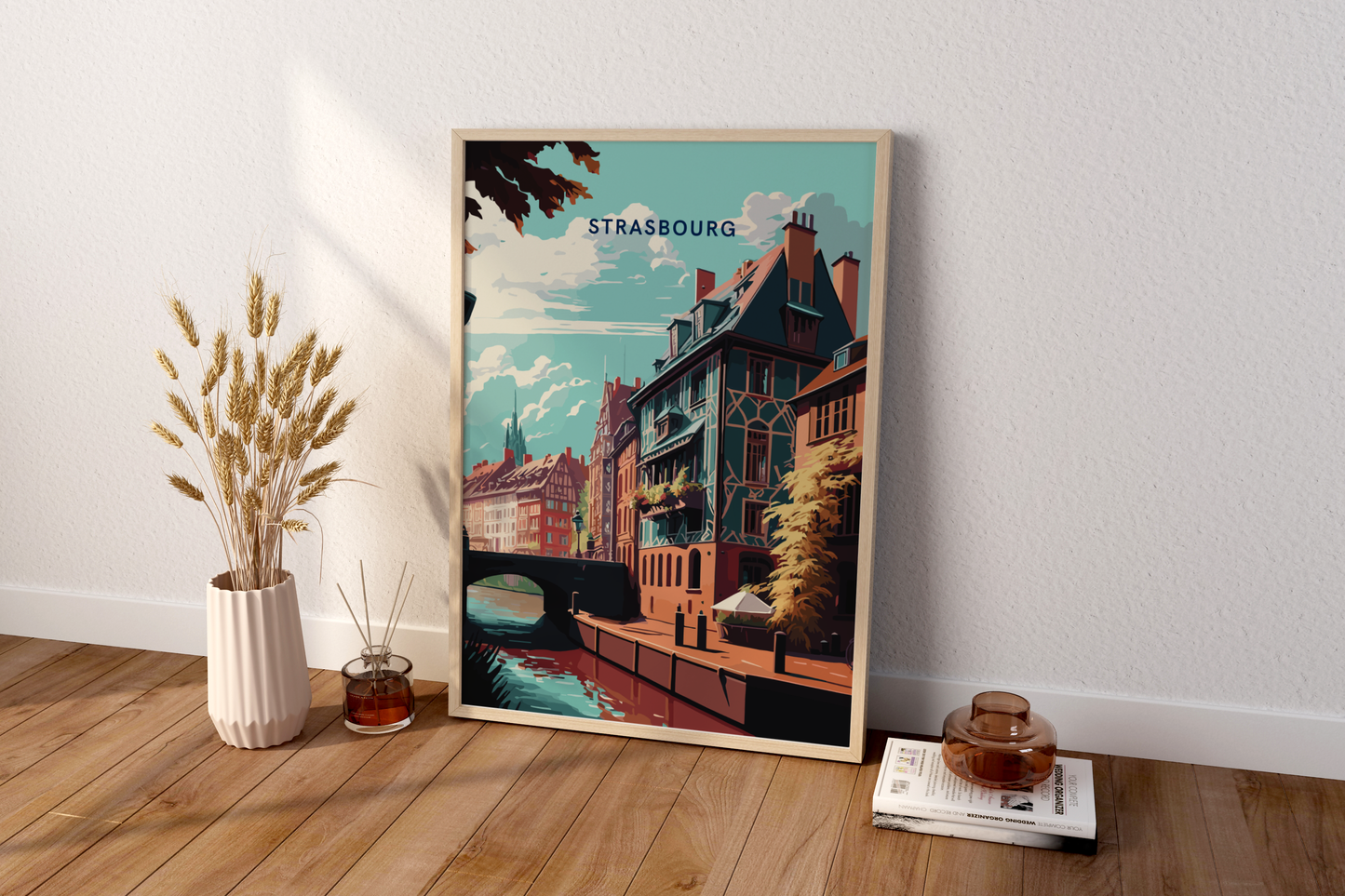 Strasbourg Houses France Travel Print Poster - Pitchers Design