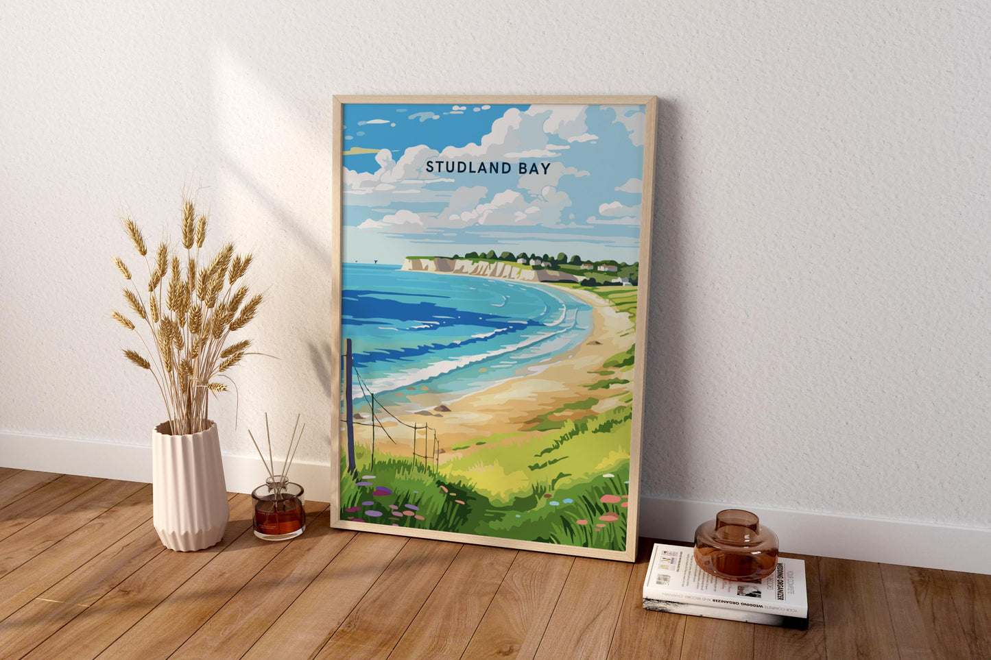 Affiche de voyage imprimée de Studland Bay en Angleterre au Royaume-Uni