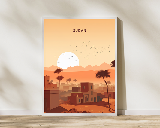 Sudan Africa Travel Poster Print - Pitchers Design