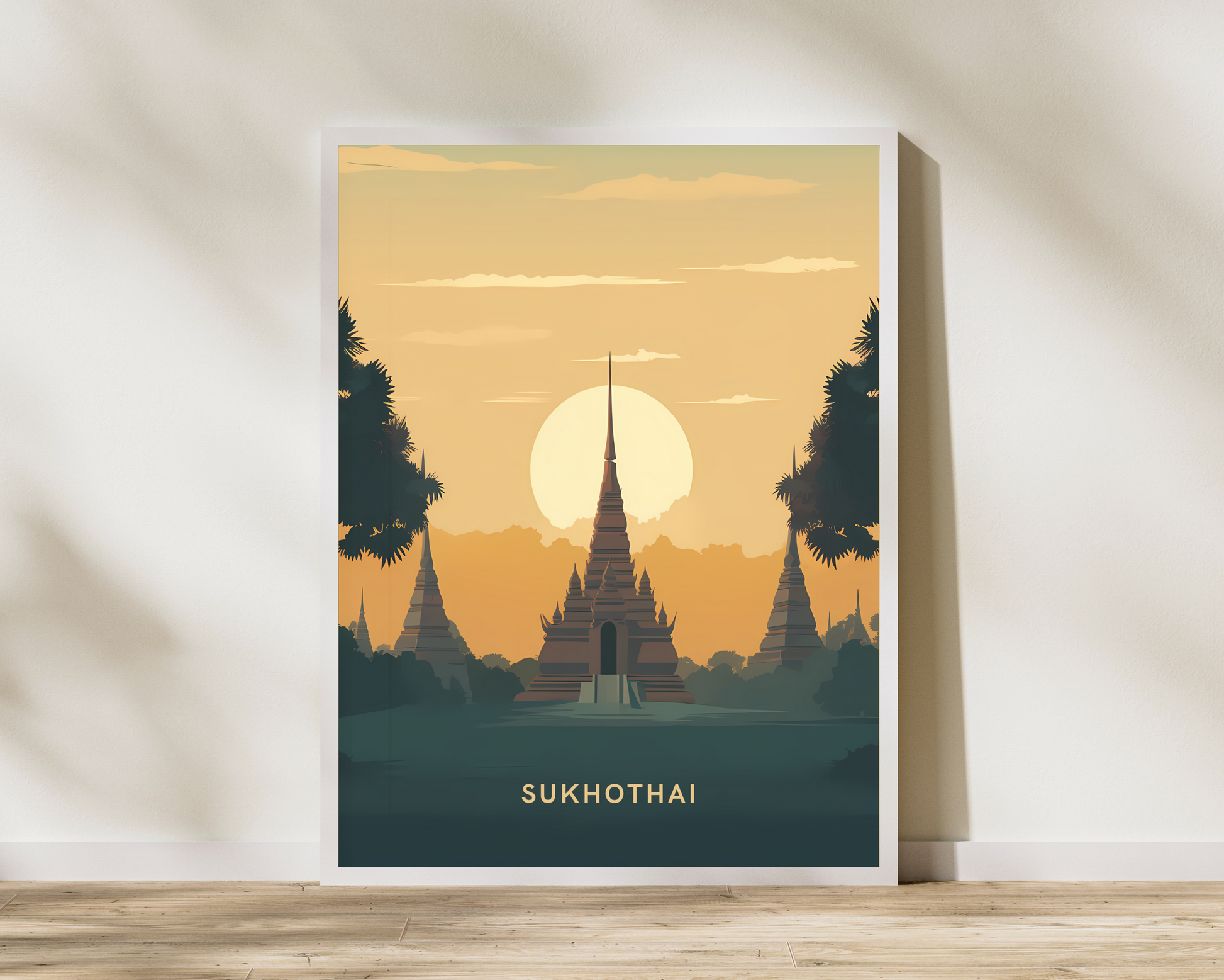 Sukhothai Thailand Travel Poster Print - Pitchers Design