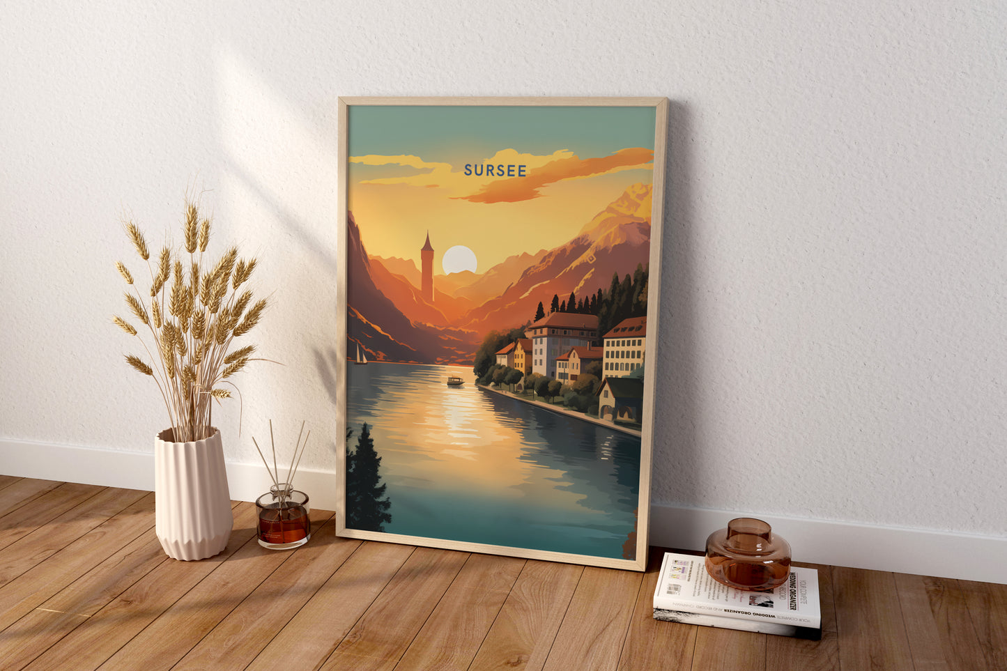 Sursee Switzerland Travel Poster Print - Pitchers Design