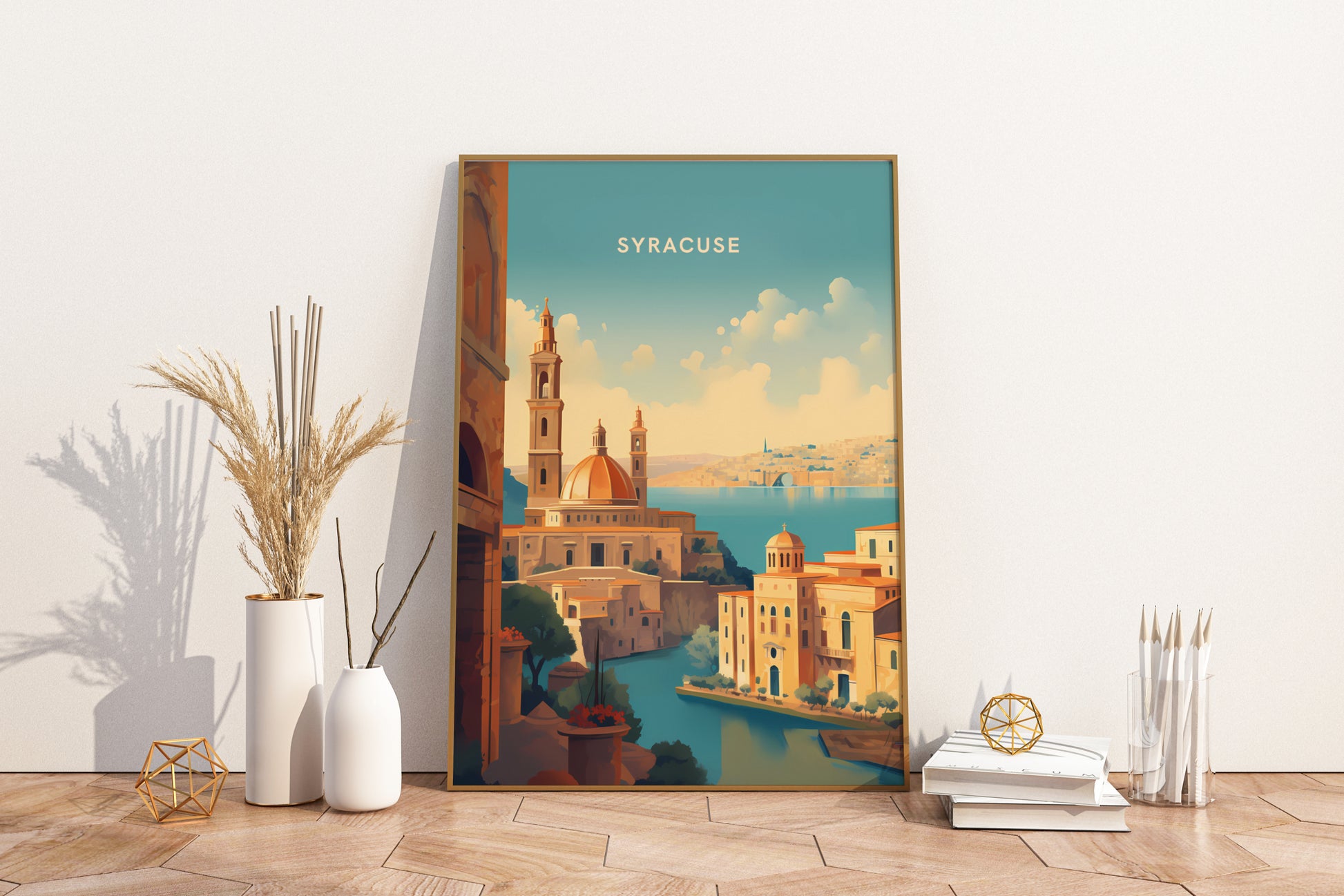 Syracuse Italy Travel Print Poster - Pitchers Design