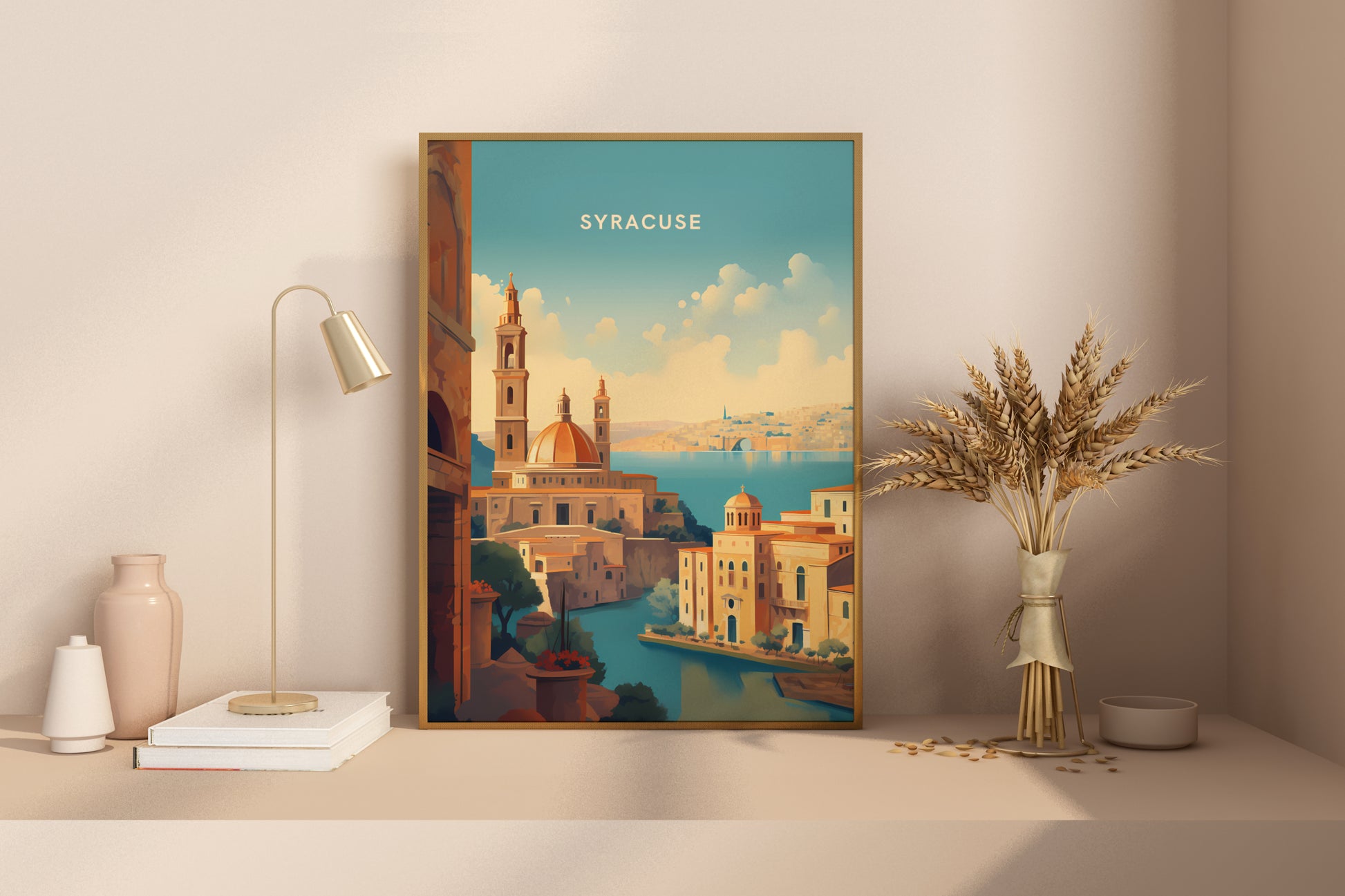 Syracuse Italy Travel Print Poster - Pitchers Design