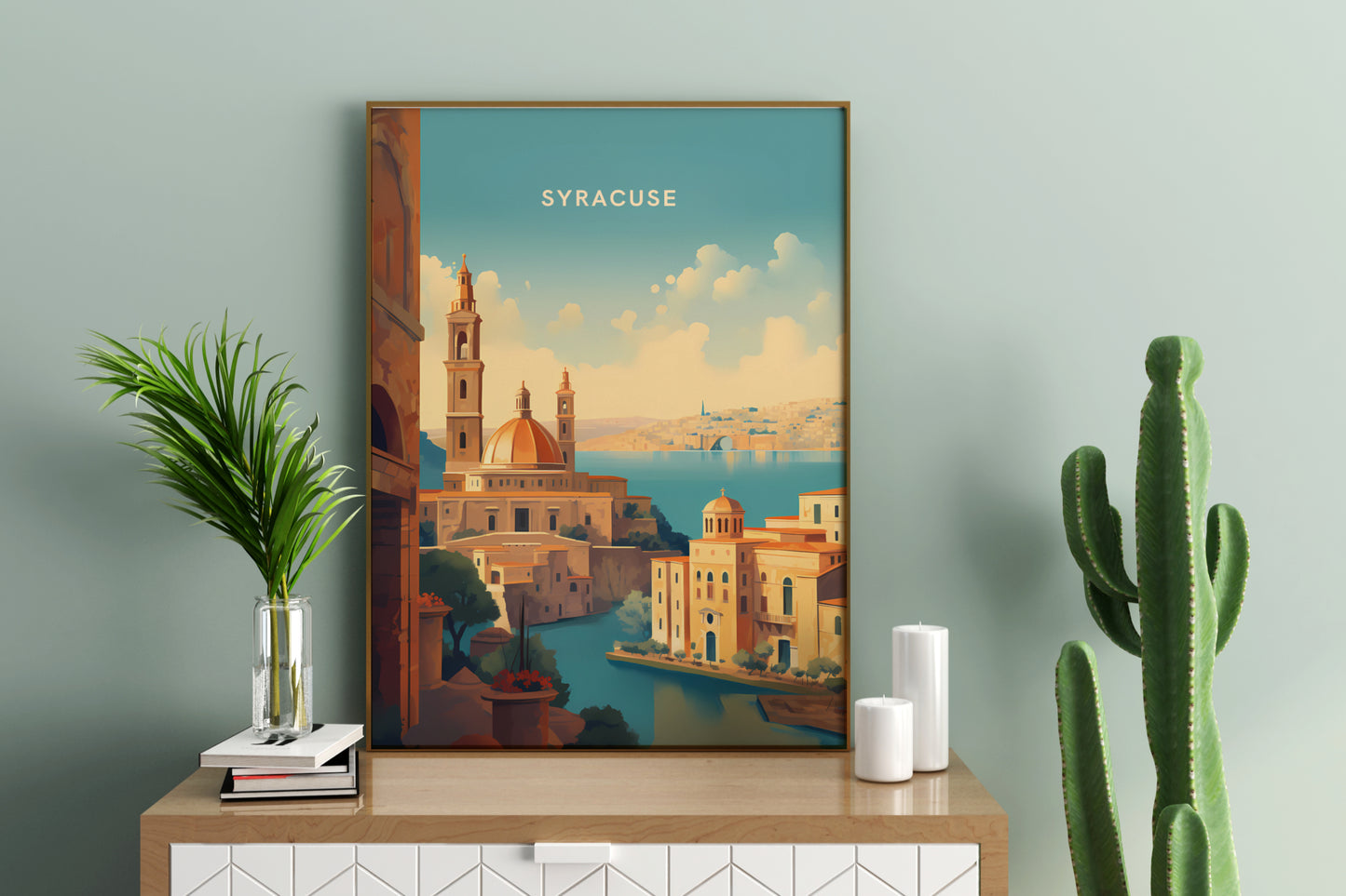 Syracuse Italy Travel Print Poster - Pitchers Design