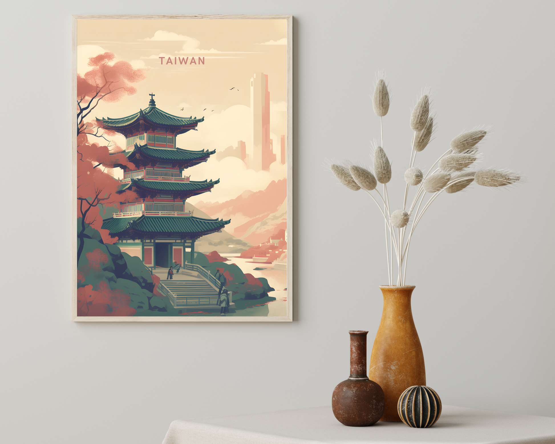 Taiwan Travel Poster Print - Pitchers Design