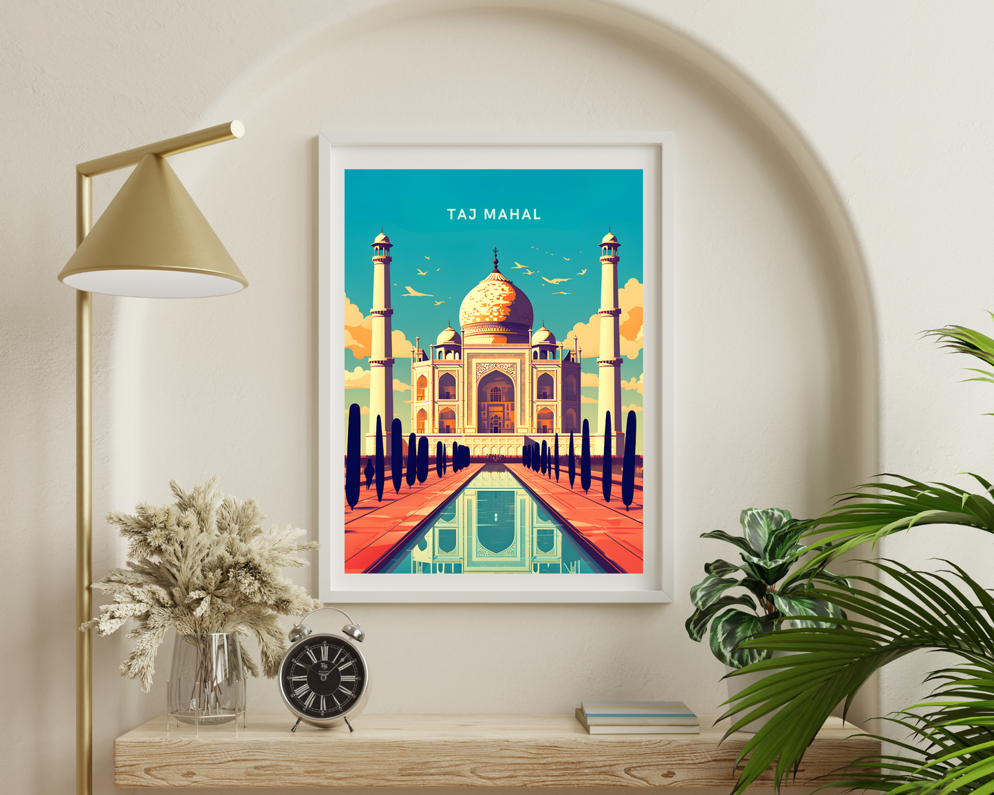 Taj Mahal Agra India Travel Poster Print - Pitchers Design