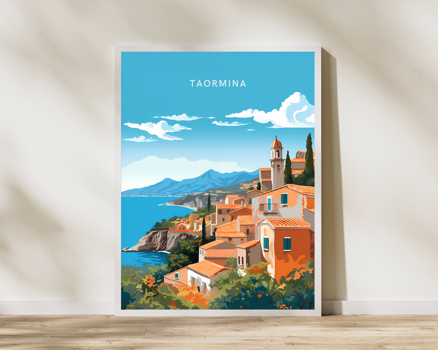 Taormina Sicily Italy Travel Poster Print - Pitchers Design