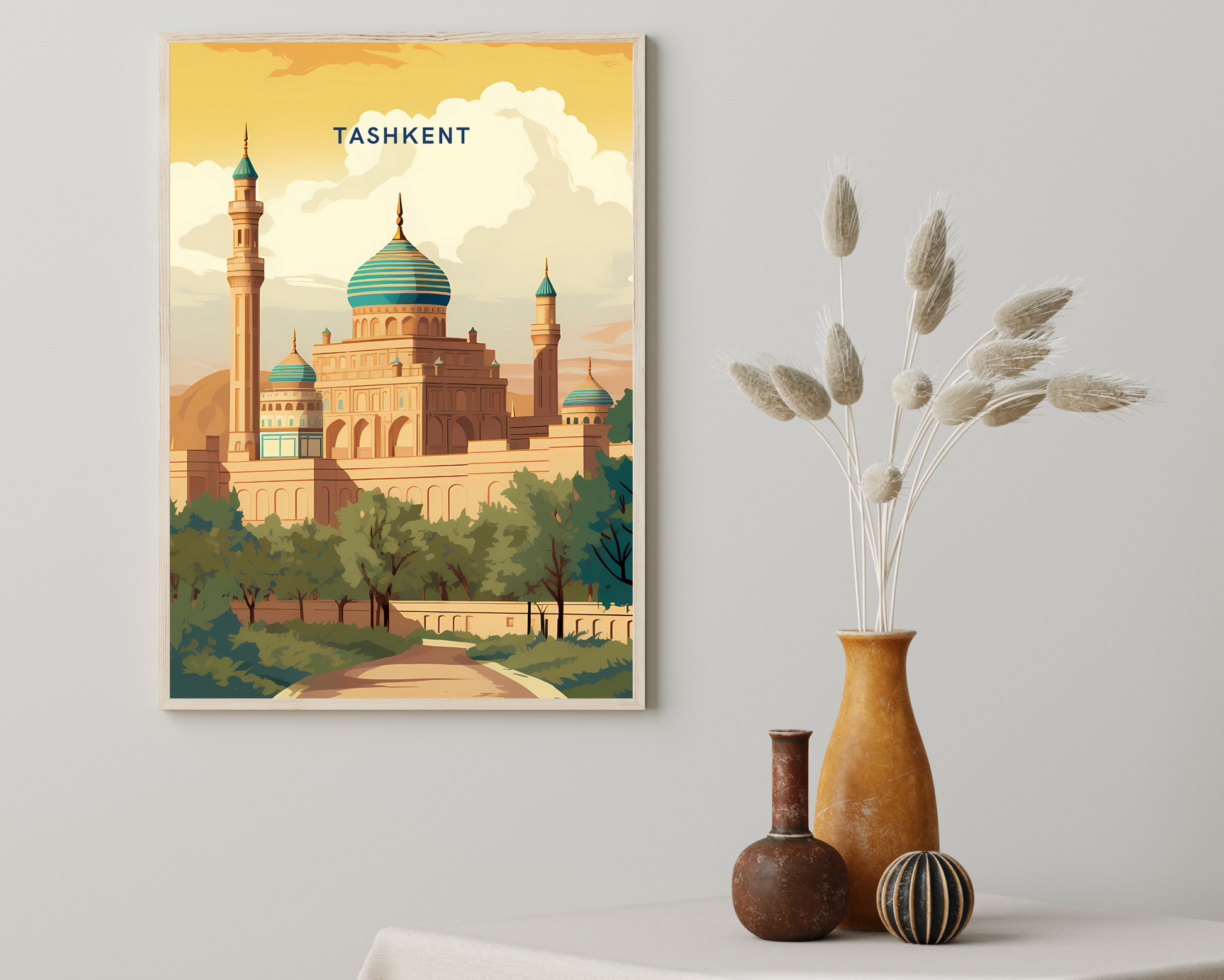 Tashkent Uzbekistan Travel Poster Print - Pitchers Design