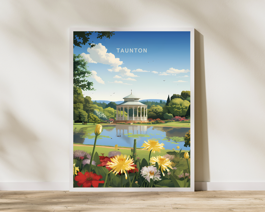 Taunton England Travel Poster Print - Pitchers Design