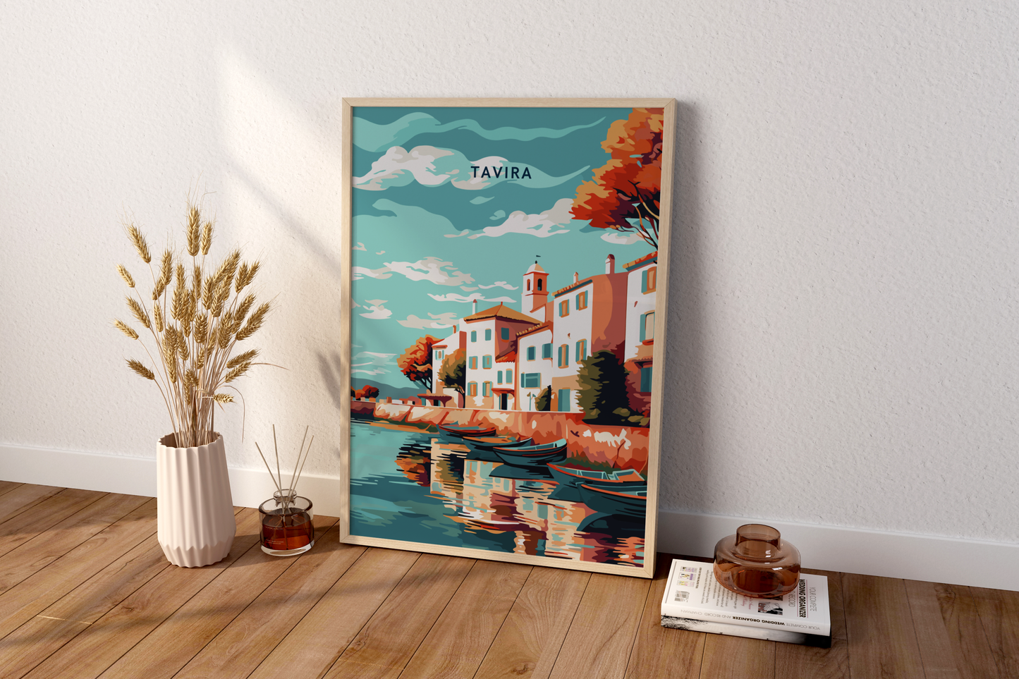 Tavira Portugal Travel Print Poster - Pitchers Design