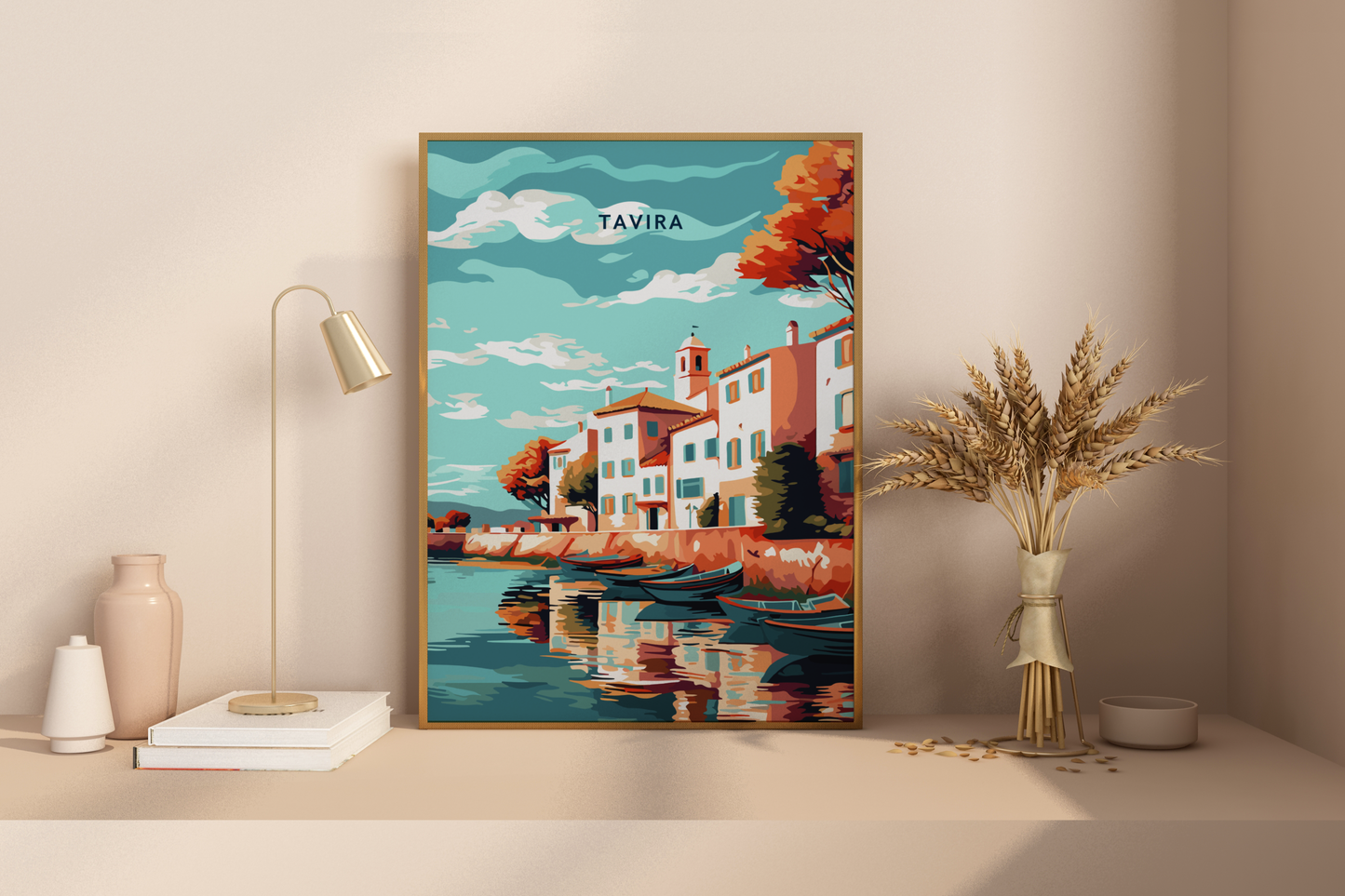 Tavira Portugal Travel Print Poster - Pitchers Design