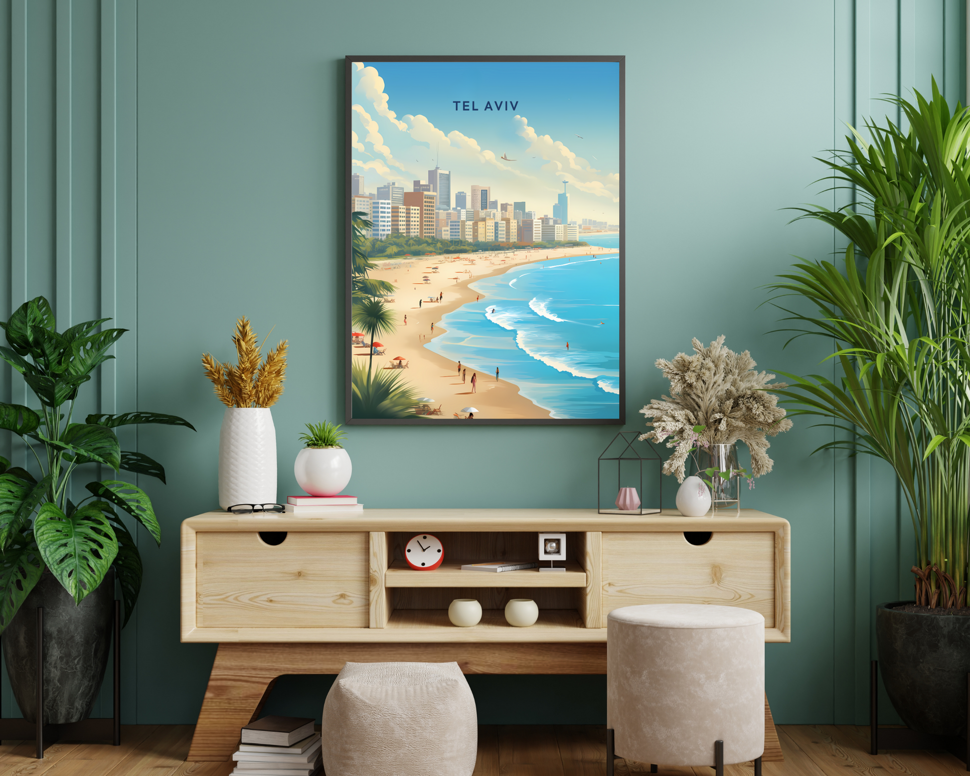 Tel Aviv Israel Travel Poster Print - Pitchers Design