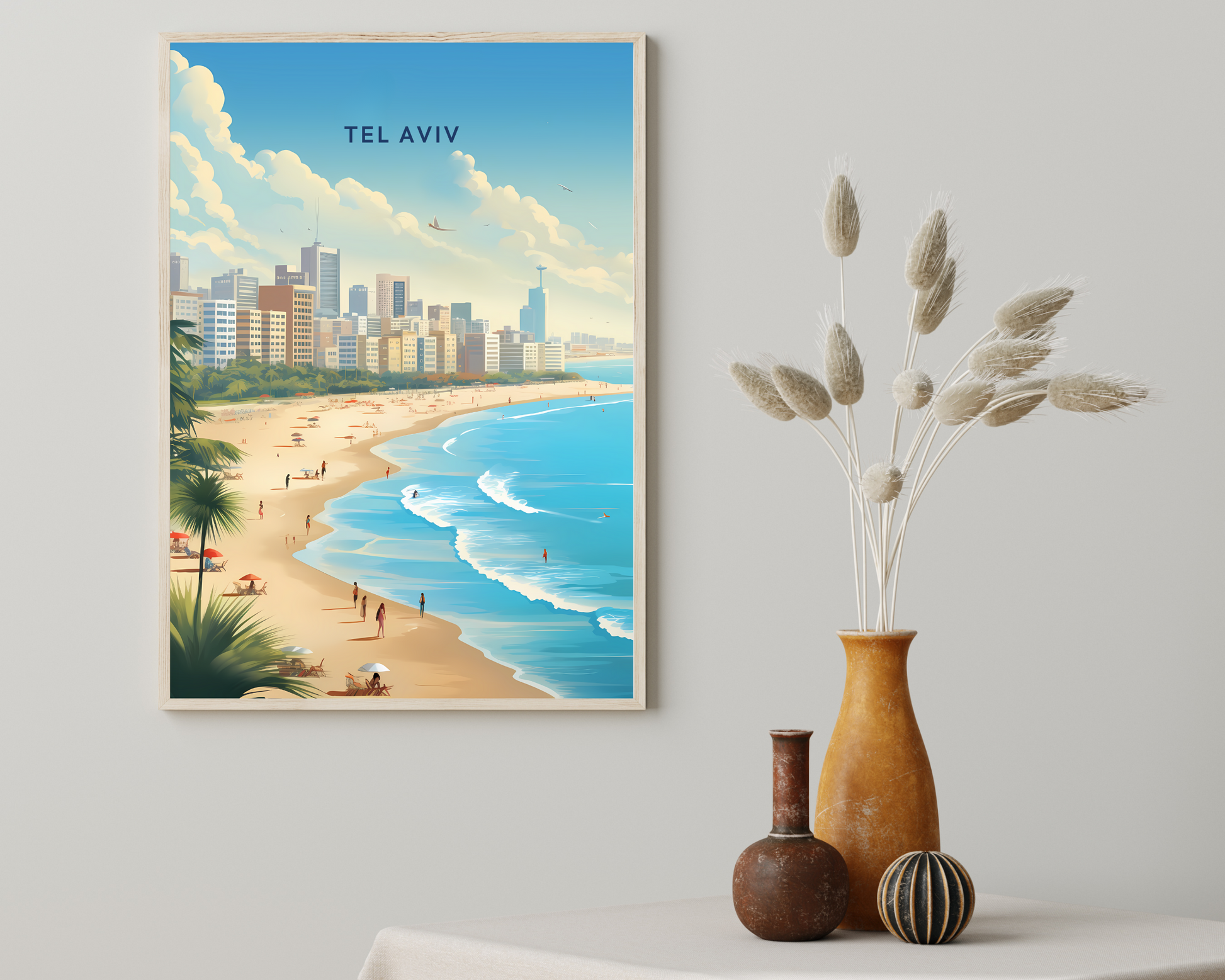 Tel Aviv Israel Travel Poster Print - Pitchers Design