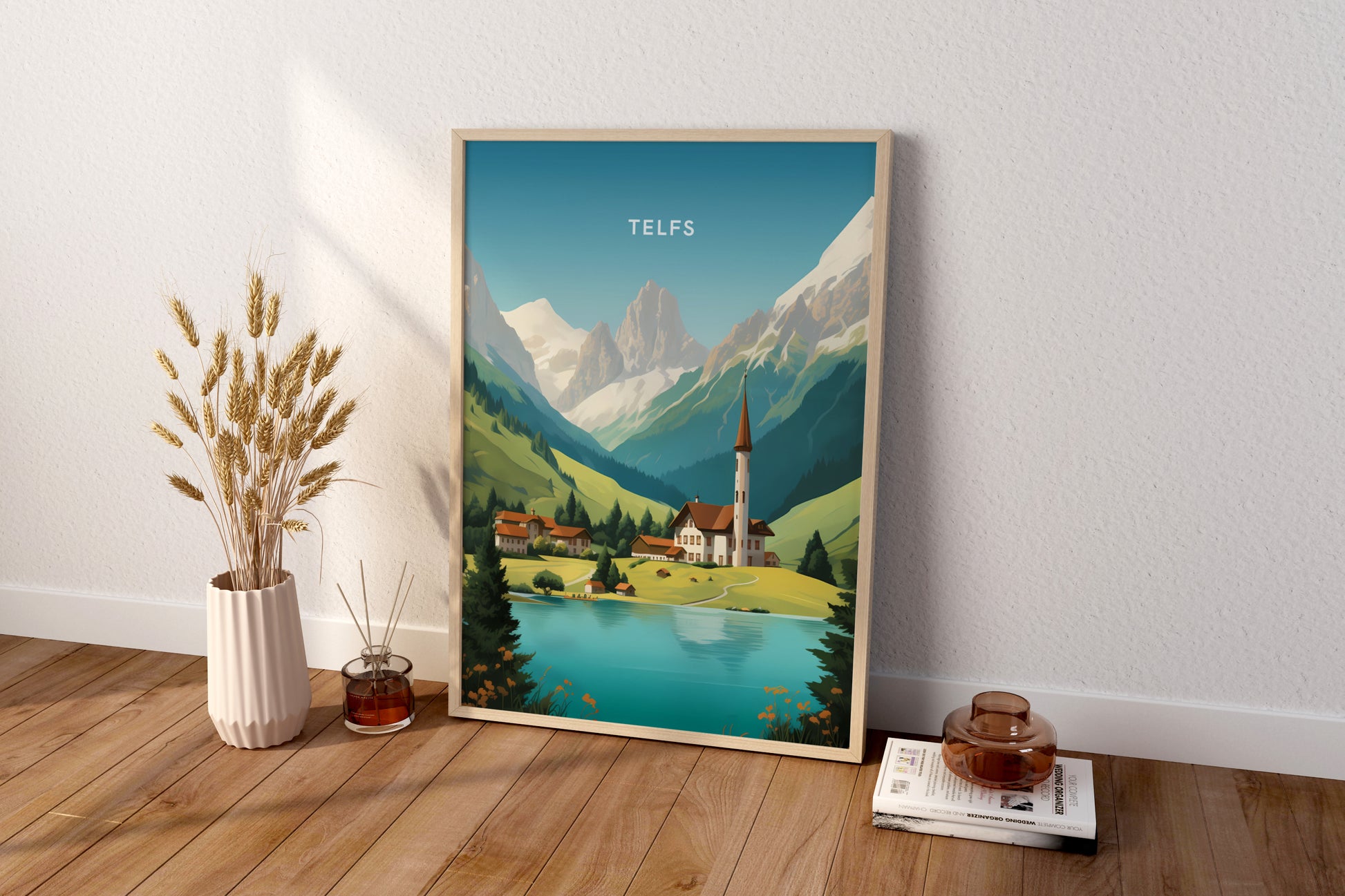 Telfs Austria Travel Print Poster - Pitchers Design