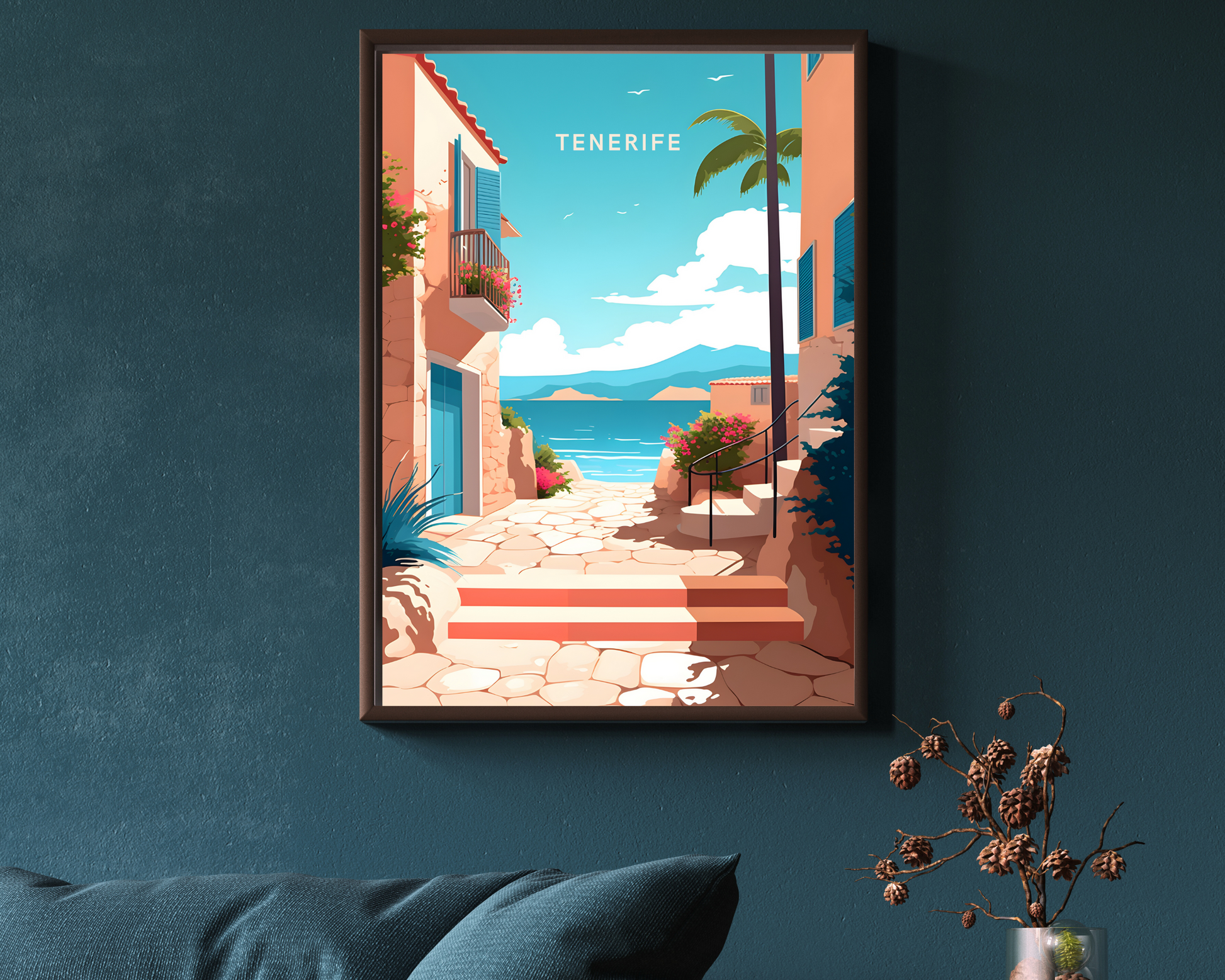 Tenerife Spain Travel Poster Print - Pitchers Design