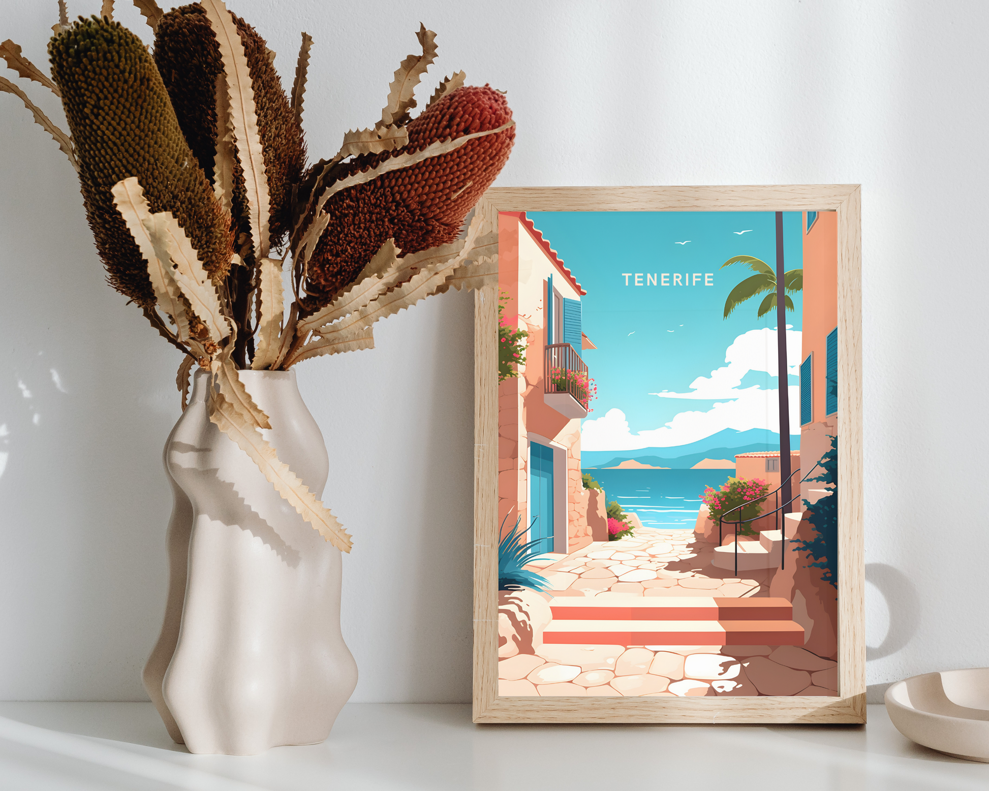 Tenerife Spain Travel Poster Print - Pitchers Design