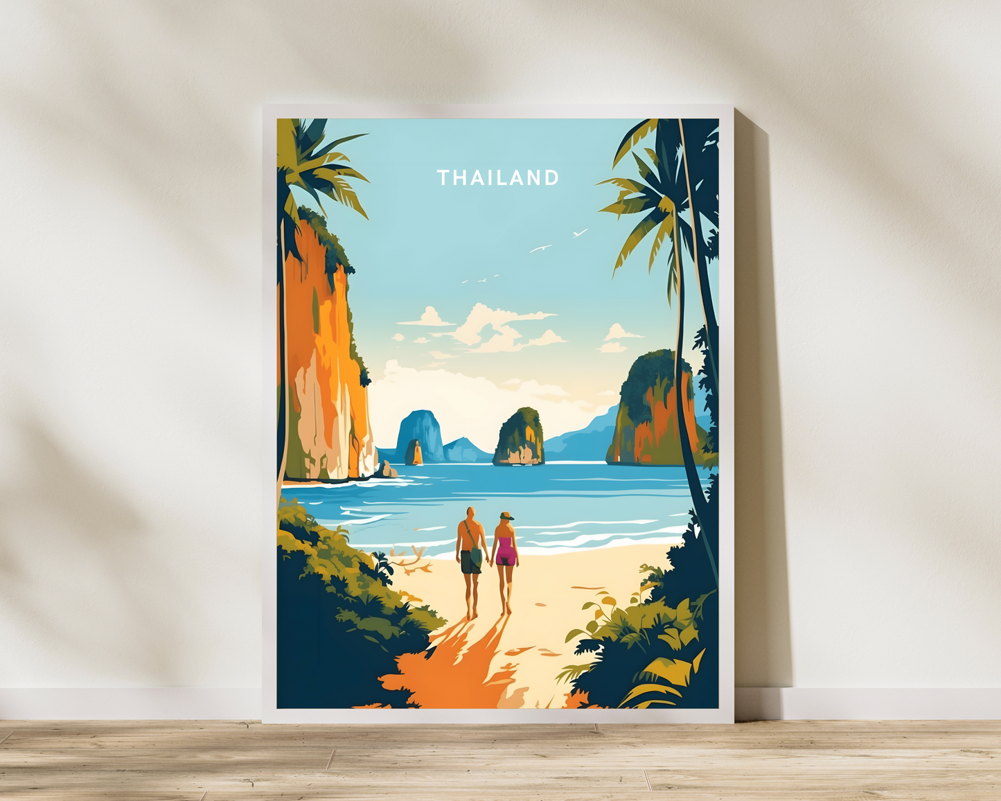 Thailand Beach Maya Bay Travel Poster Print - Pitchers Design