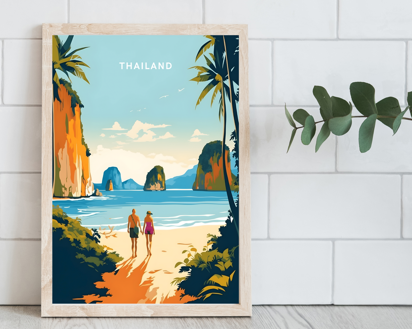 Thailand Beach Maya Bay Travel Poster Print - Pitchers Design