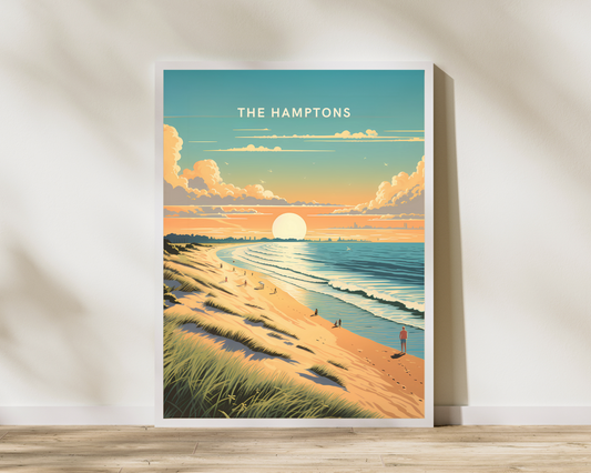 The Hamptons New York State USA Travel Poster Print - Pitchers Design