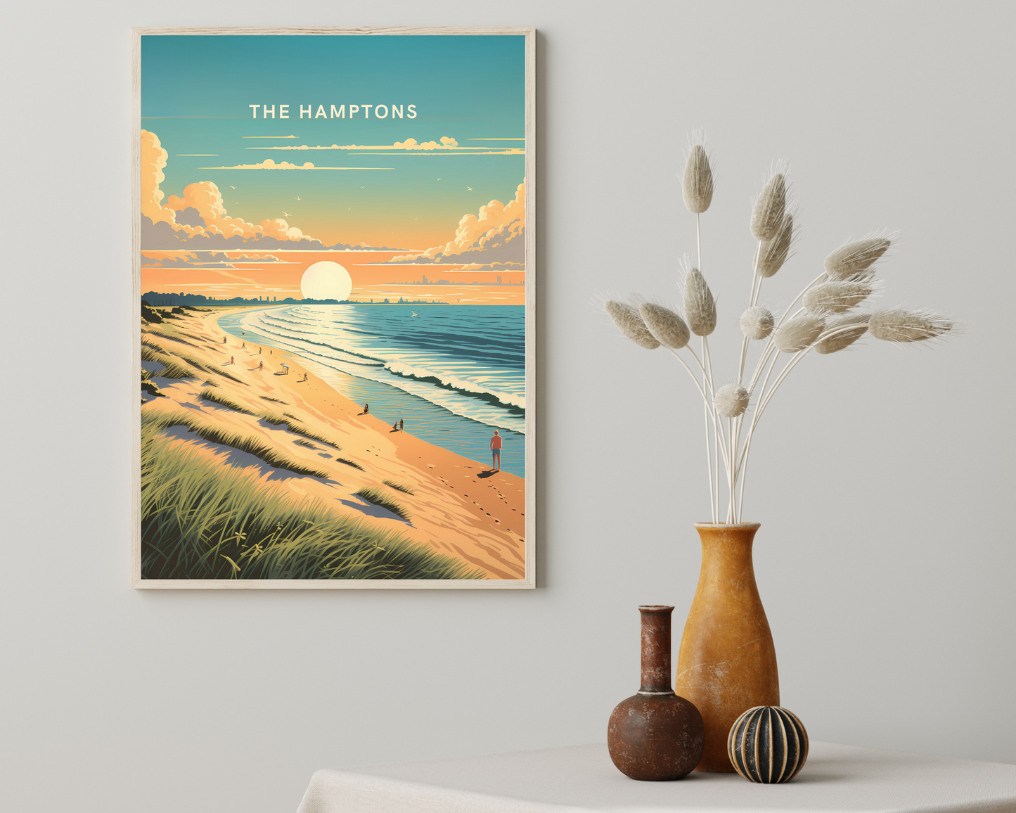 The Hamptons New York State USA Travel Poster Print - Pitchers Design