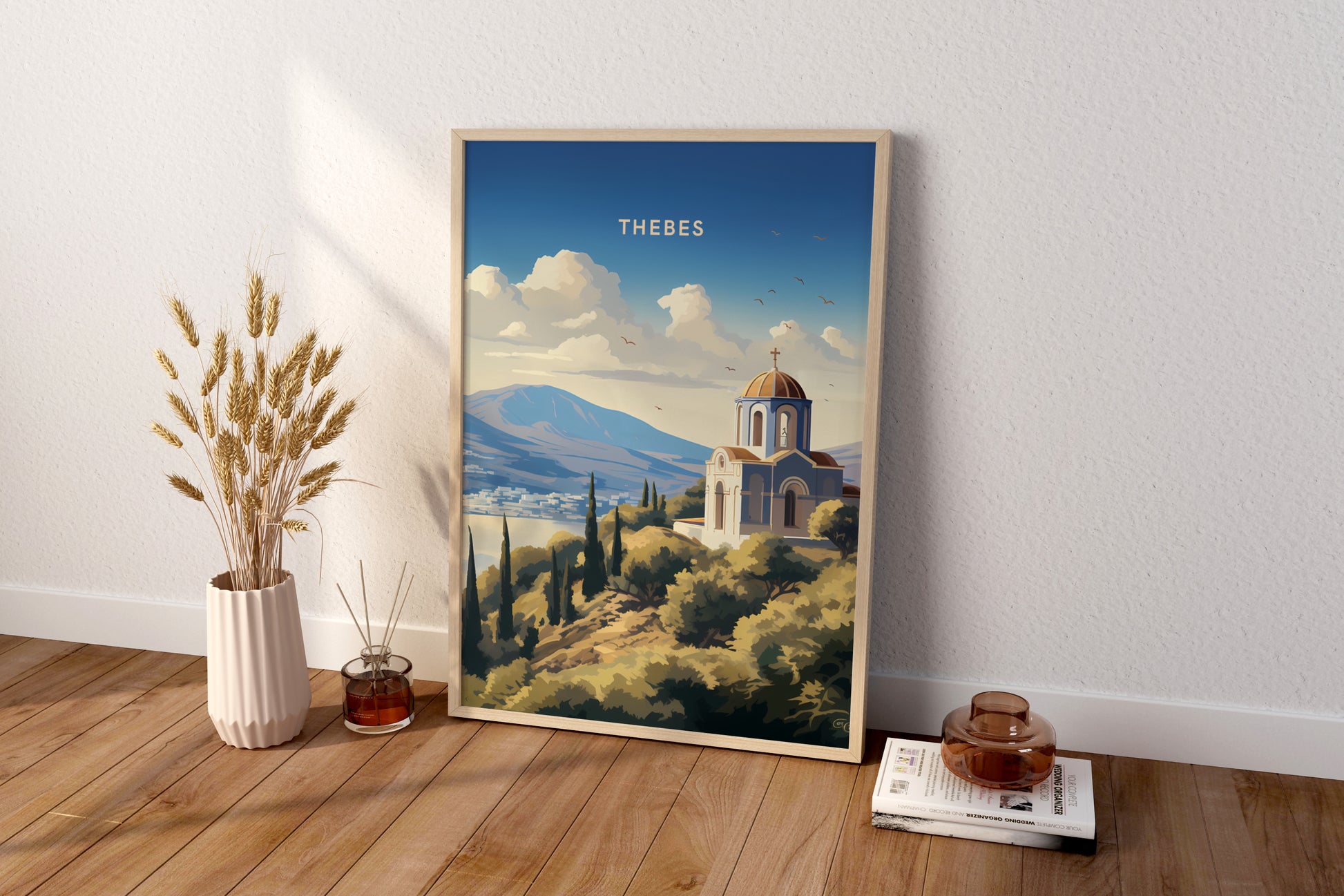 Thebes Greece Travel Poster Print - Pitchers Design