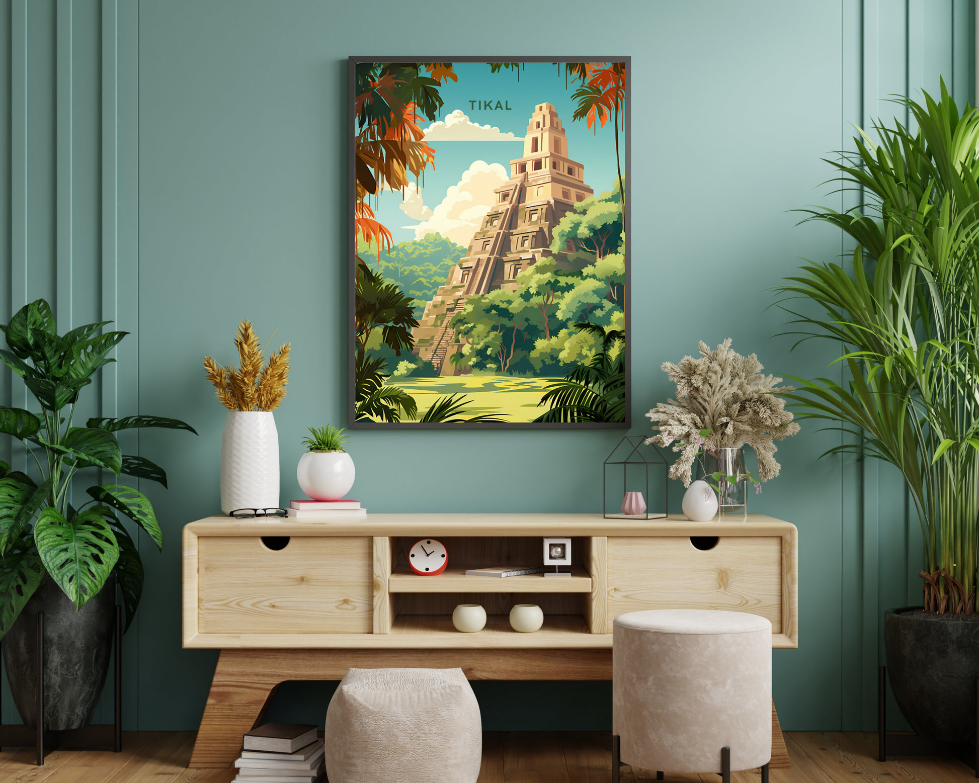 Tikal Guatemala Travel Poster Print - Pitchers Design