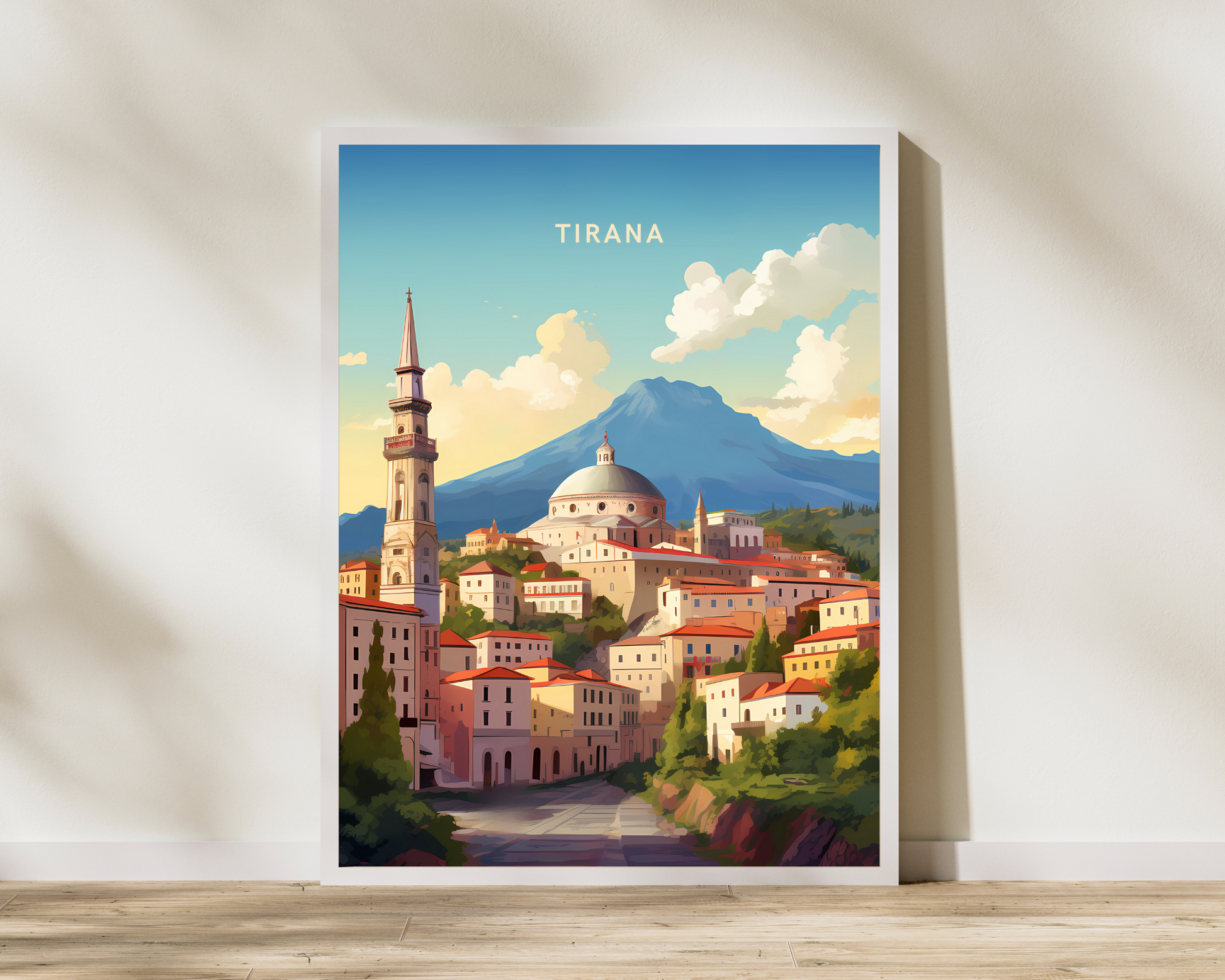 Tirana Albania Travel Poster Print - Pitchers Design