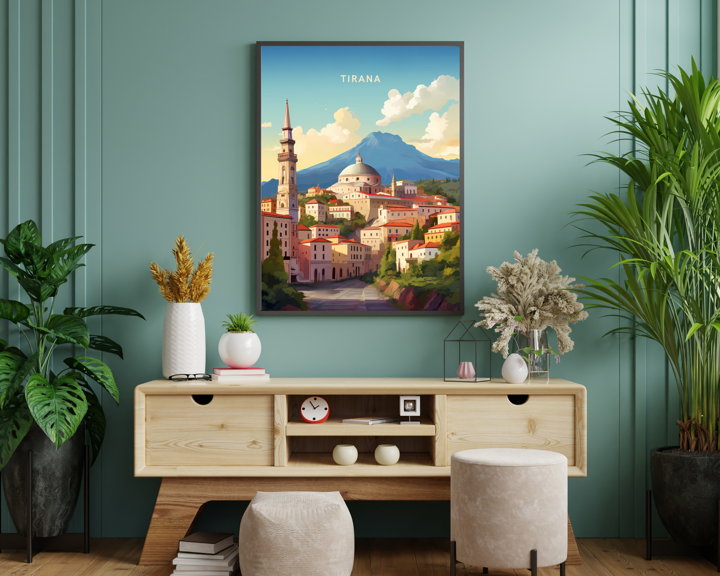 Tirana Albania Travel Poster Print - Pitchers Design