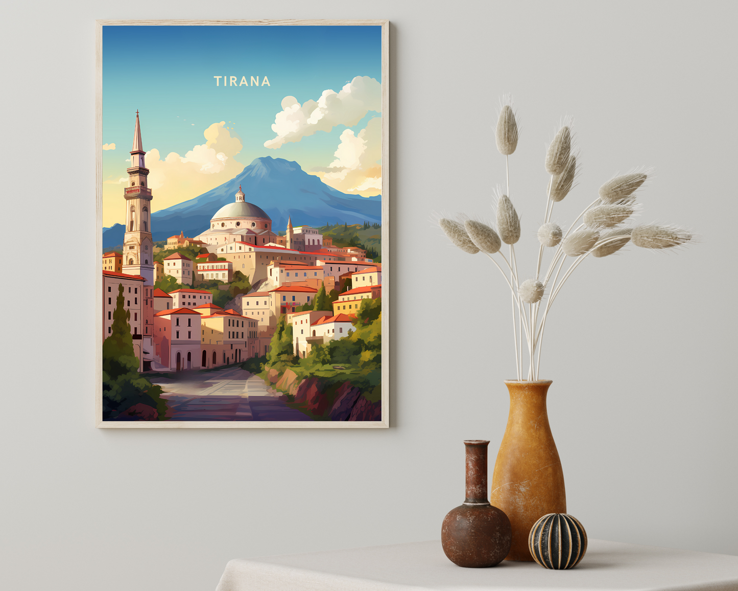 Tirana Albania Travel Poster Print - Pitchers Design