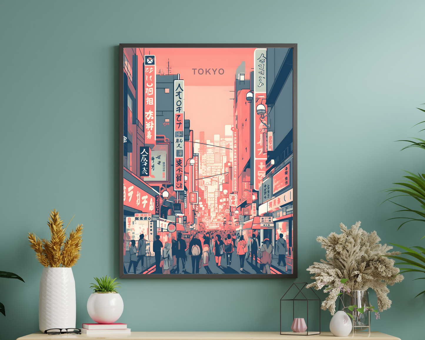 Vibrant Streets of Tokyo Japan Travel Poster Print - Pitchers Design