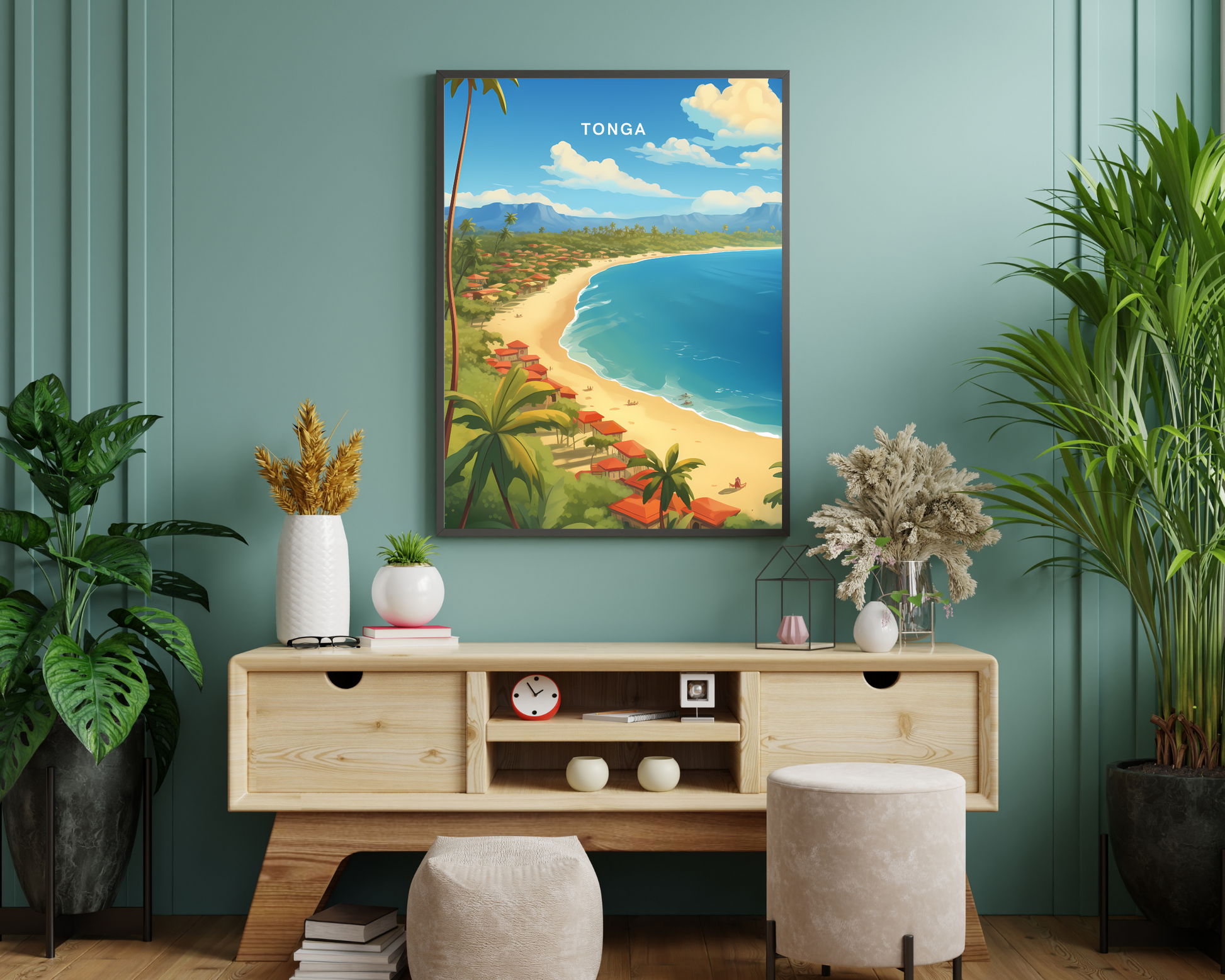 Tonga Travel Poster Print - Pitchers Design