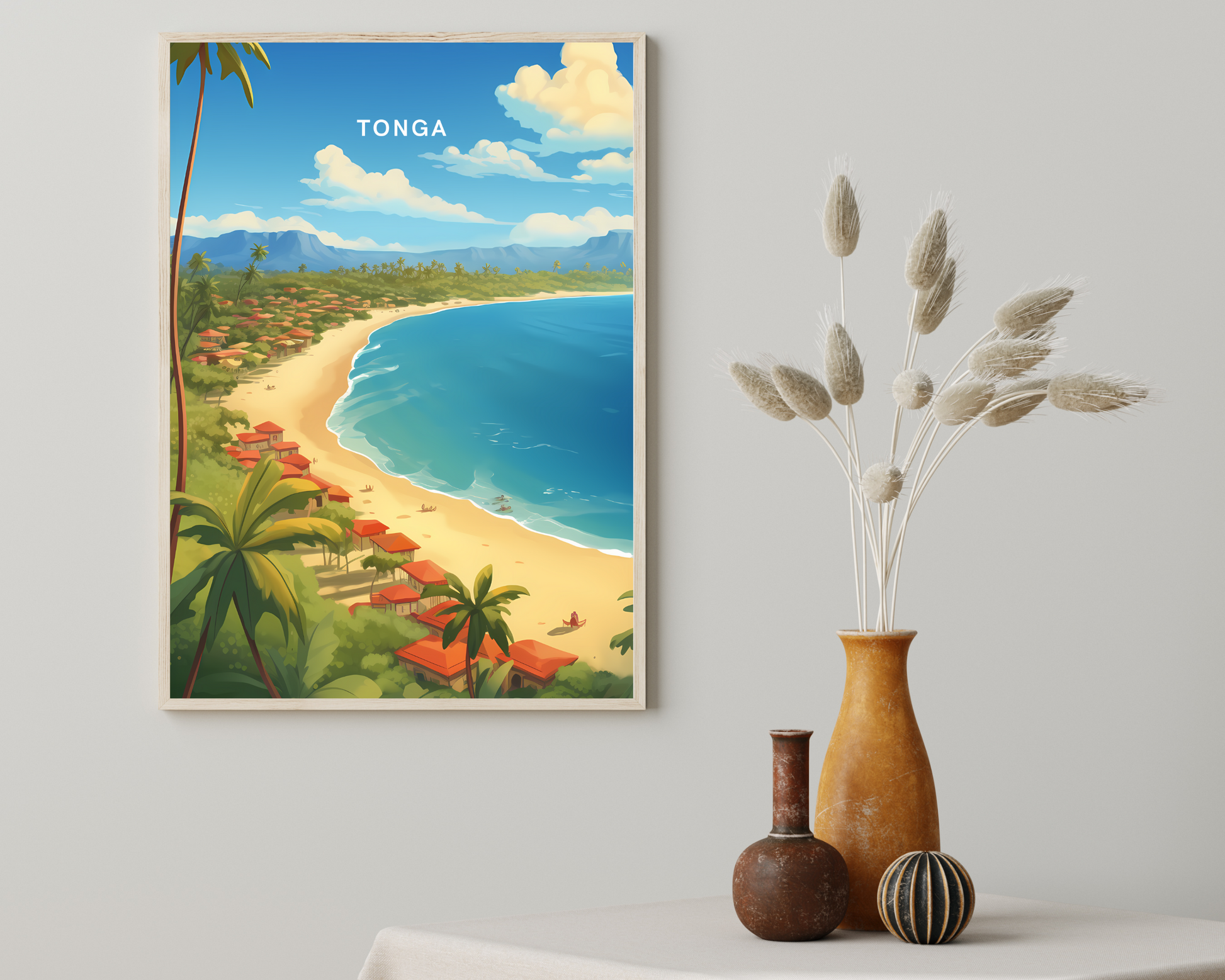 Tonga Travel Poster Print - Pitchers Design