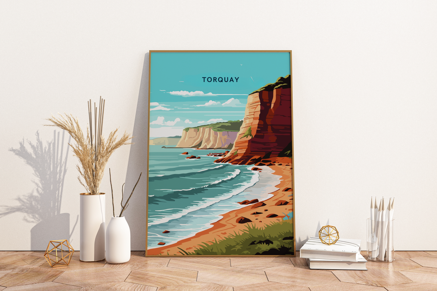 Torquay England Travel Print Poster - Pitchers Design