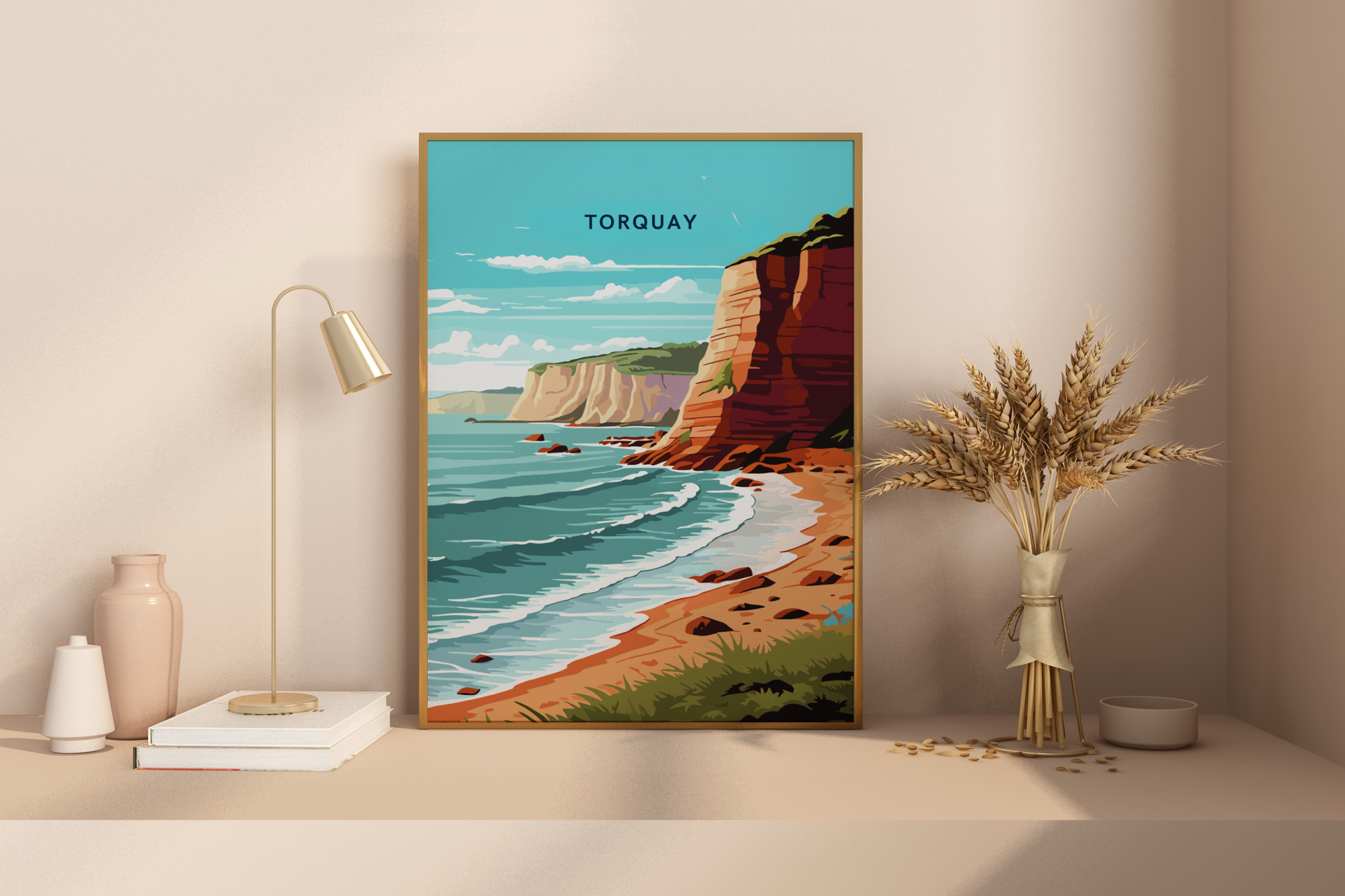 Torquay England Travel Print Poster - Pitchers Design