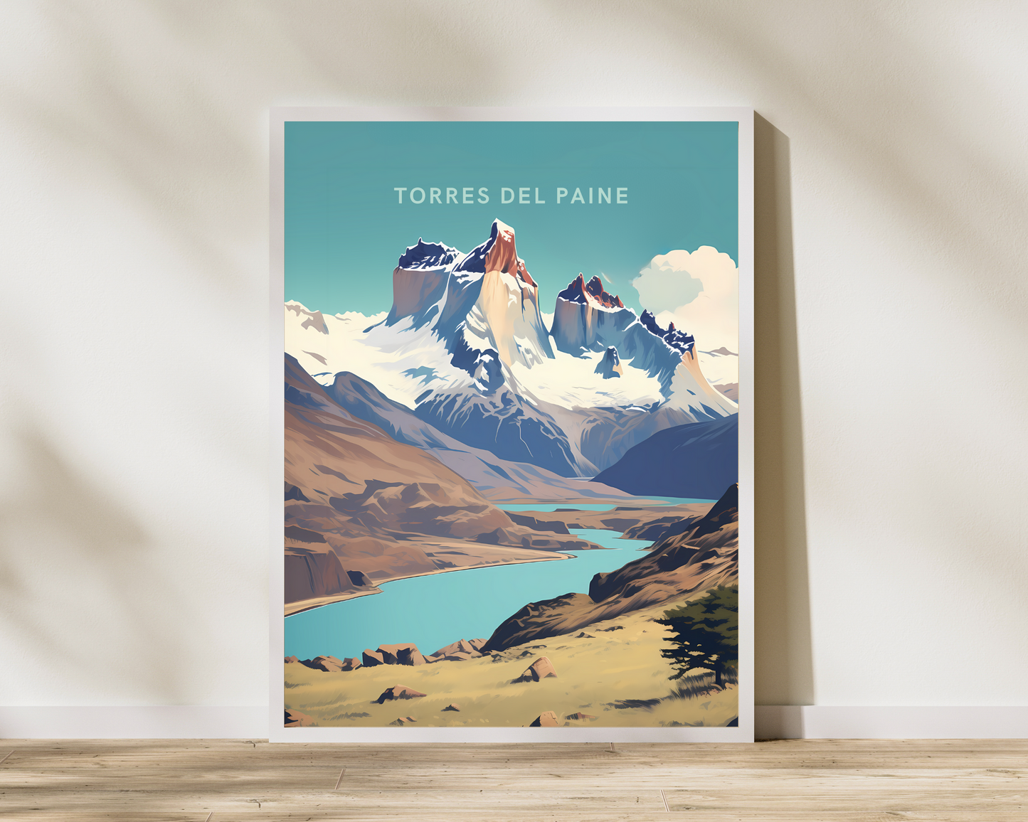 Torres del Paine Chile Travel Poster Print - Pitchers Design