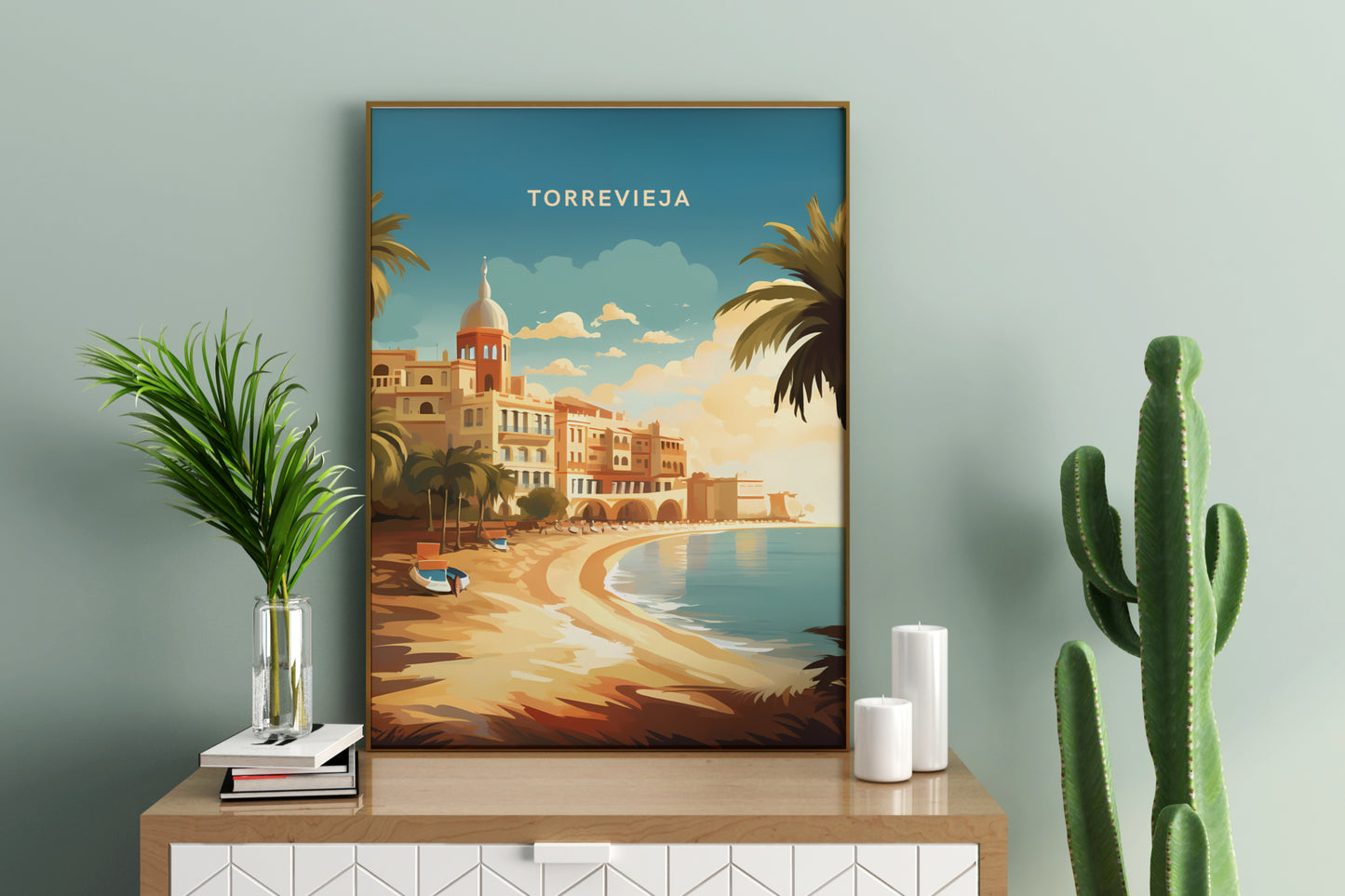 Torrevieja Spain Travel Poster Print - Pitchers Design