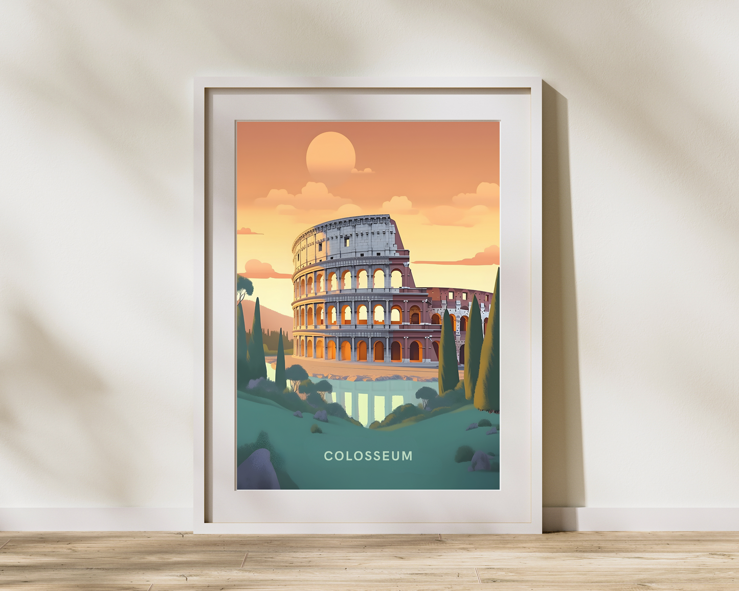 Colosseum Rome Italy Travel Poster Print - Pitchers Design