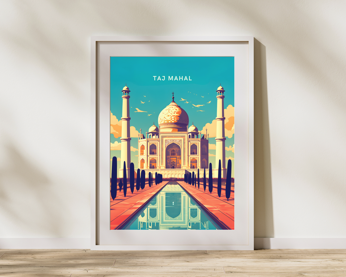 Taj Mahal Agra India Travel Poster Print - Pitchers Design