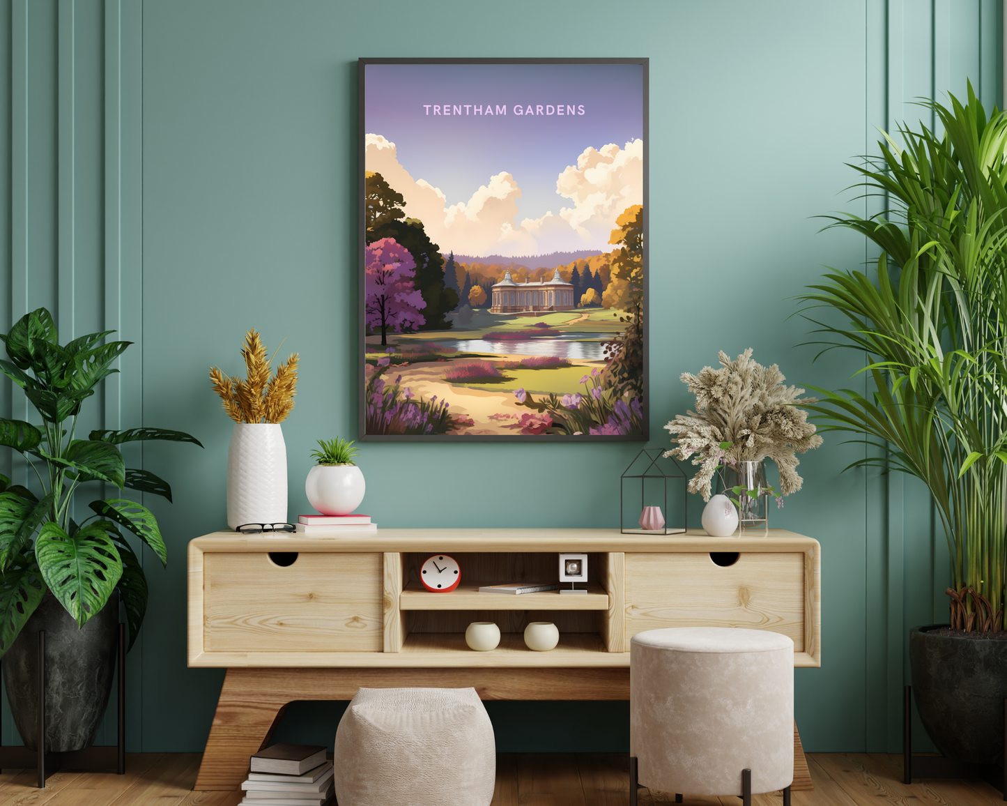 Trentham Gardens England Travel Poster Print - Pitchers Design