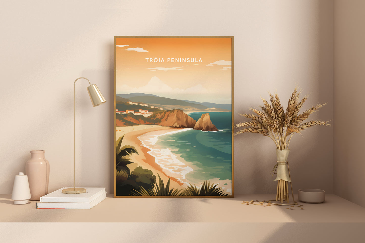 Troia Peninsula Portugal Travel Print Poster - Pitchers Design