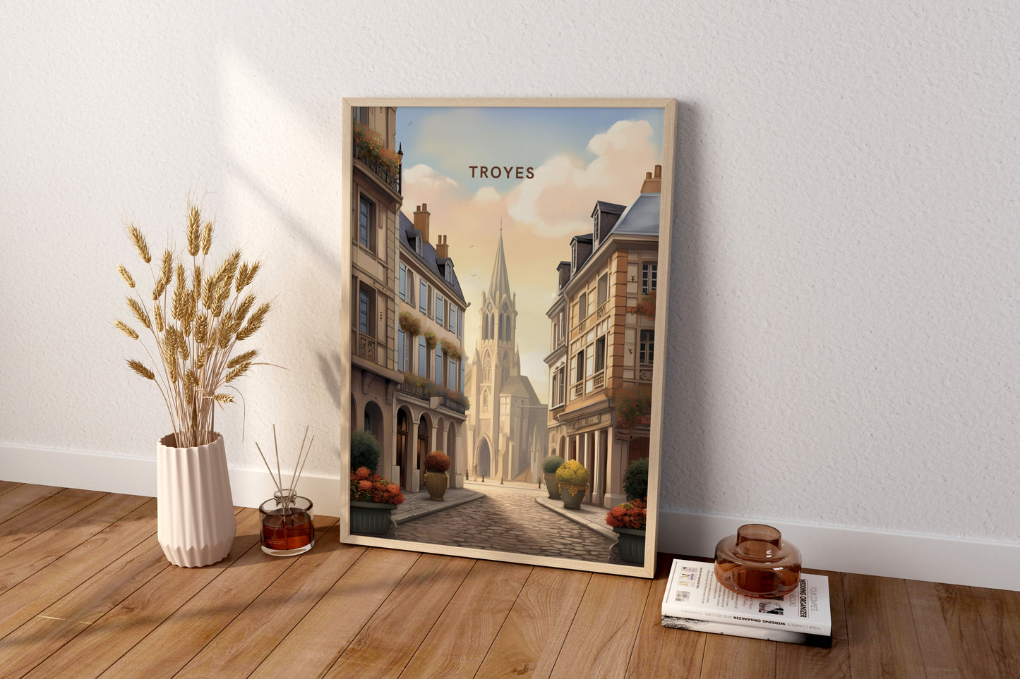 Troyes France Travel Print Poster - Pitchers Design