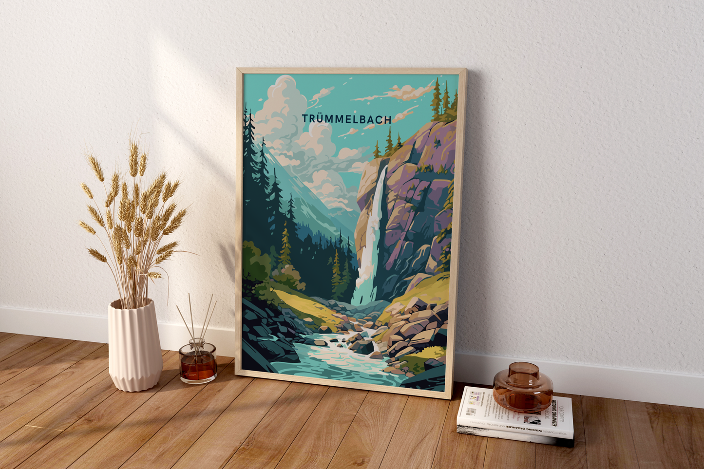 Trümmelbach Falls Switzerland Travel Print Poster - Pitchers Design