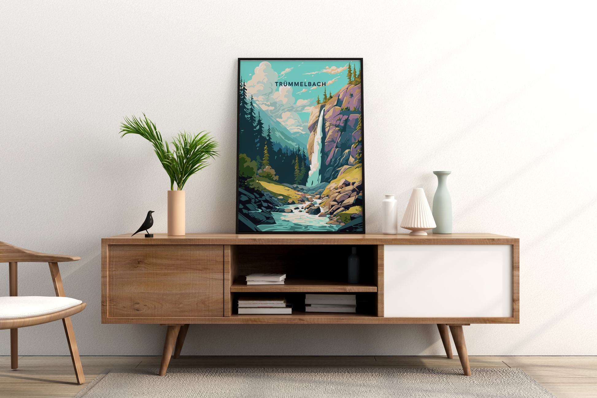 Trümmelbach Falls Switzerland Travel Print Poster - Pitchers Design