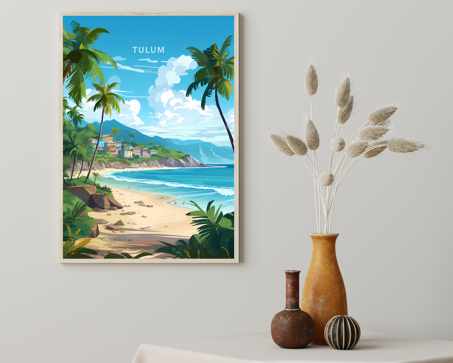 Tulum Mexico Travel Poster Print - Pitchers Design