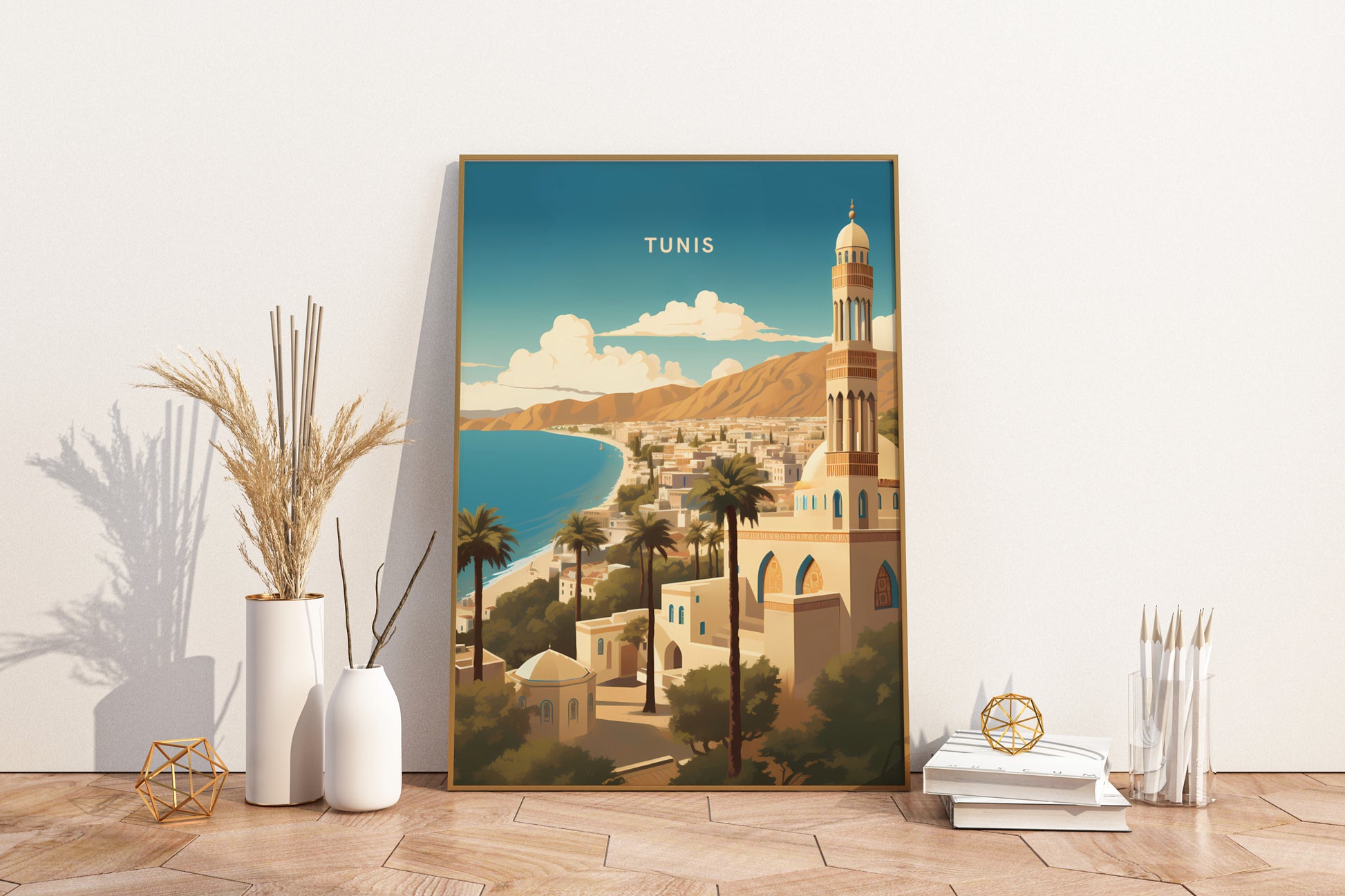 Tunis Tunisia Travel Print Poster - Pitchers Design