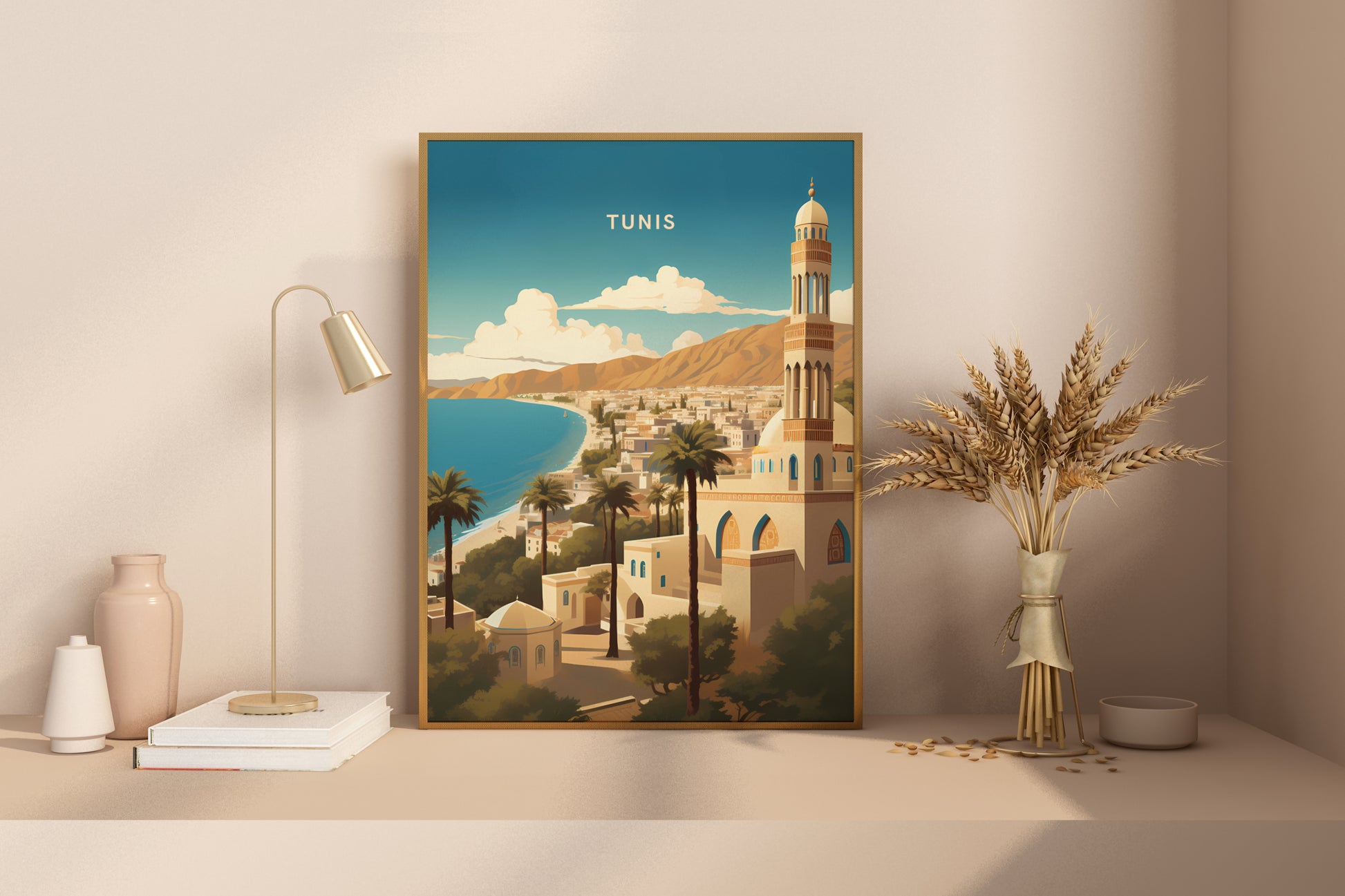 Tunis Tunisia Travel Print Poster - Pitchers Design