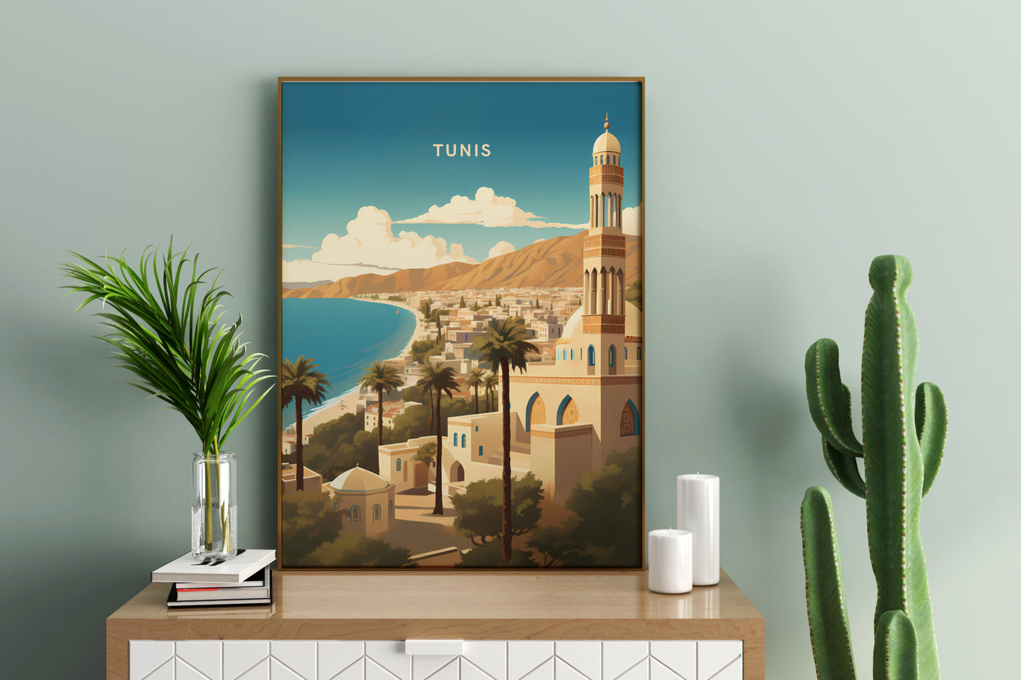 Tunis Tunisia Travel Print Poster - Pitchers Design