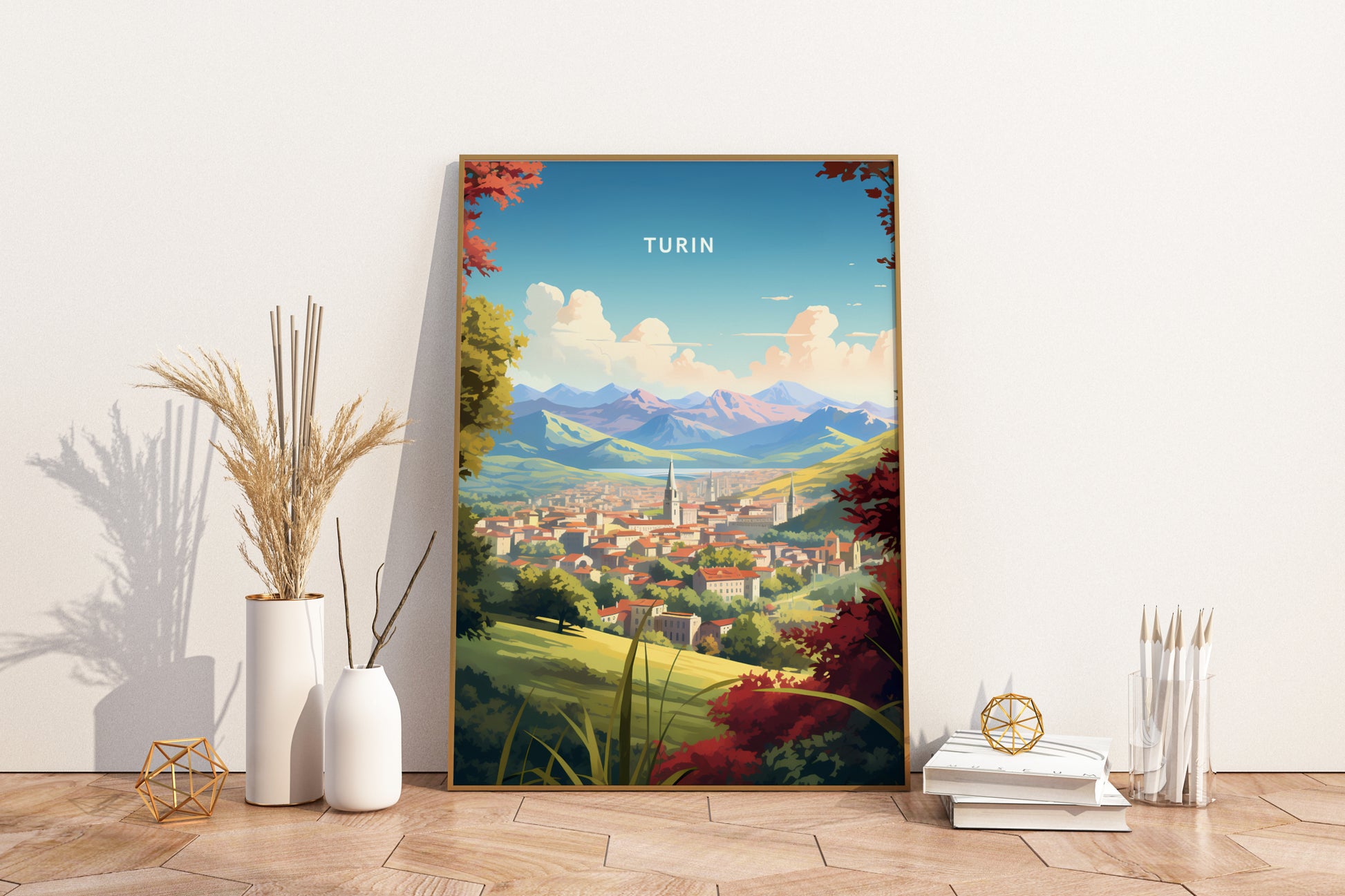 Turin Italy Travel Poster Print - Pitchers Design