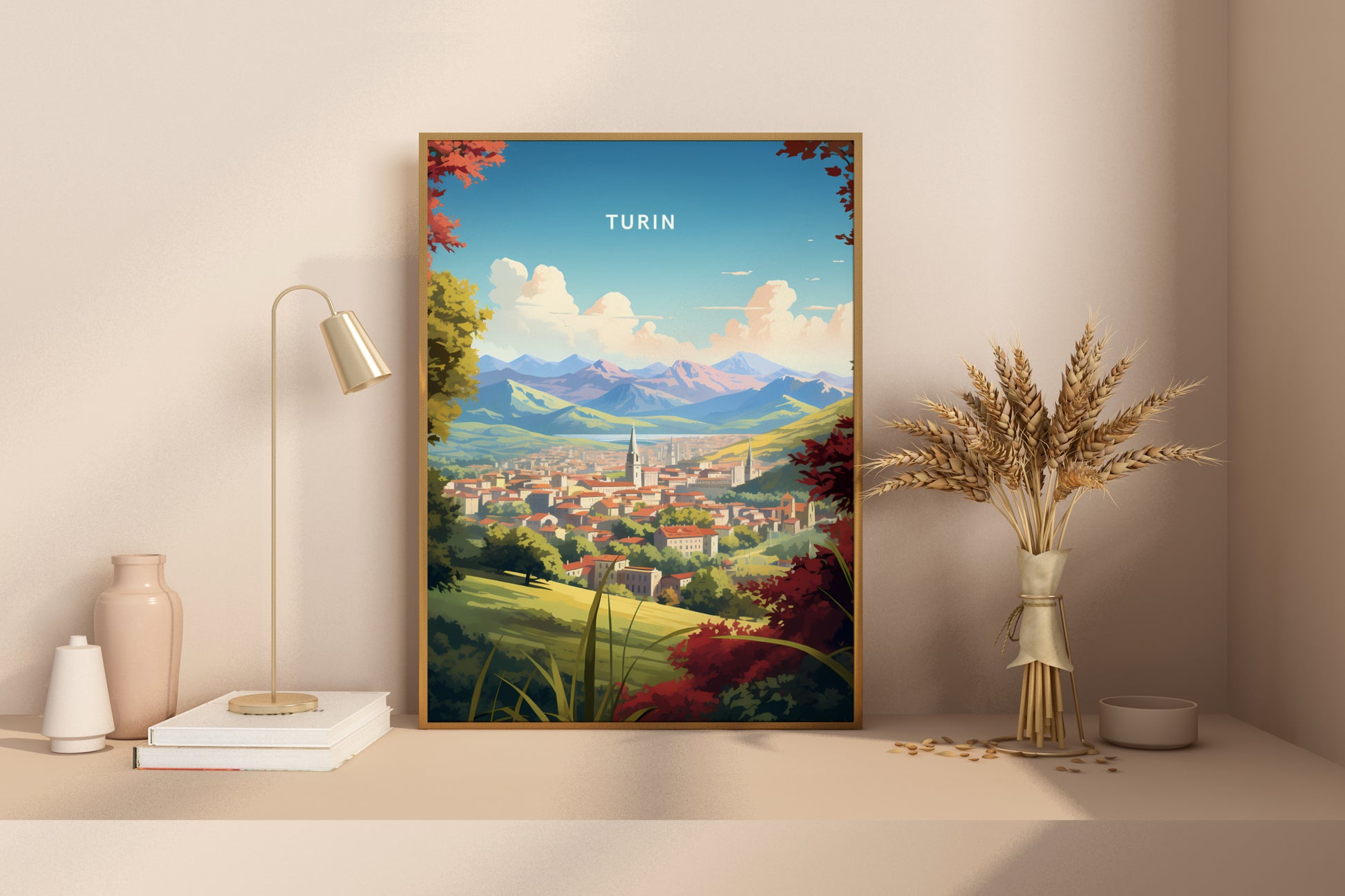 Turin Italy Travel Poster Print - Pitchers Design