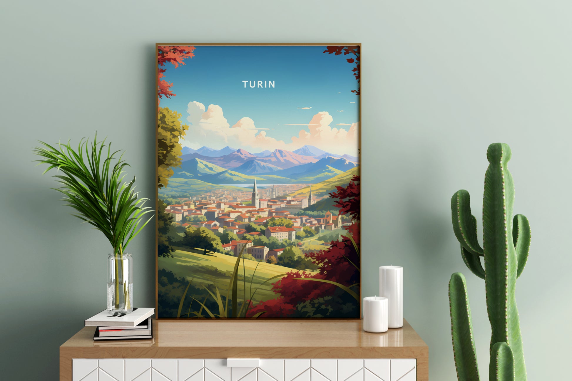 Turin Italy Travel Poster Print - Pitchers Design